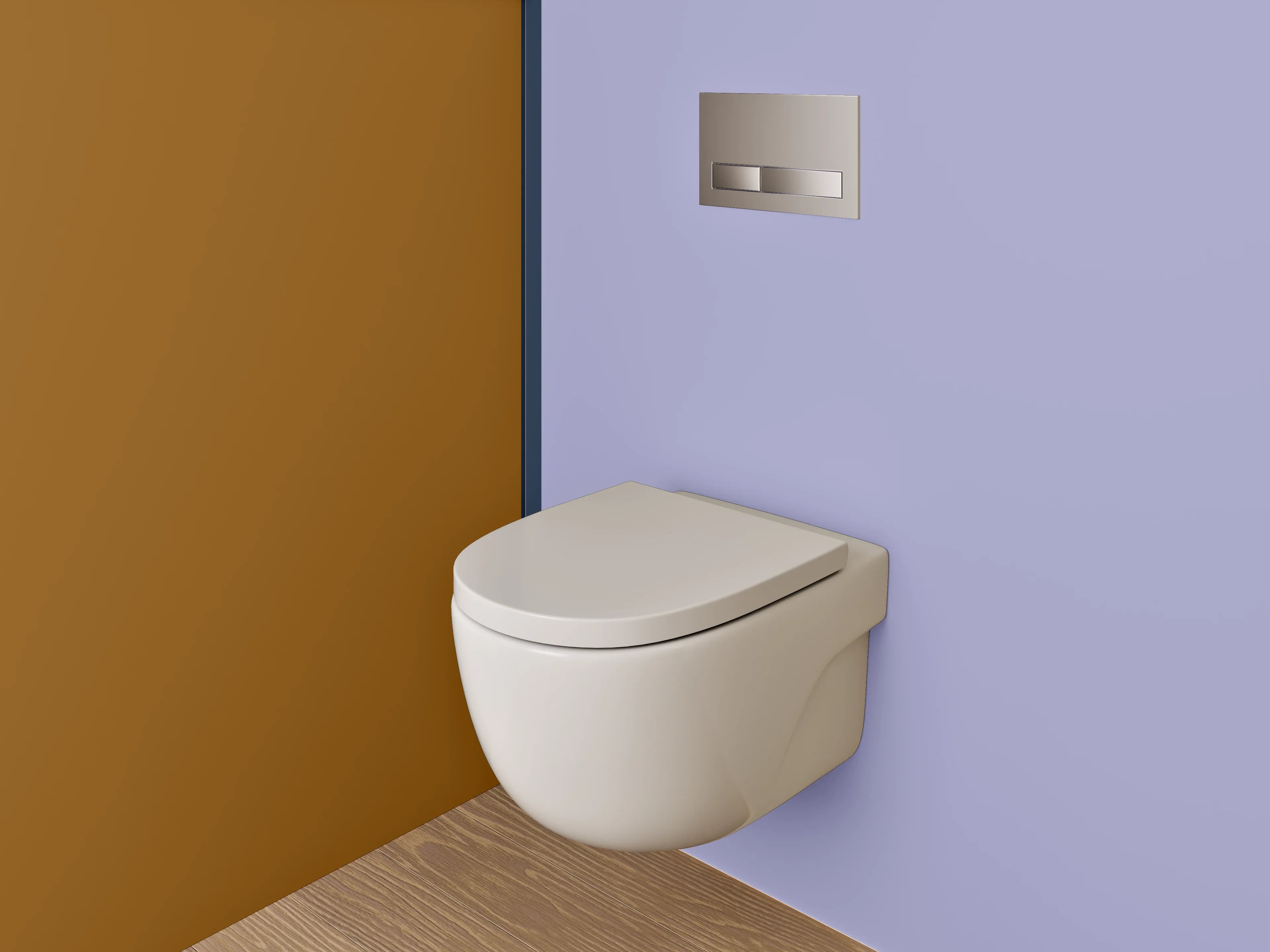 WC-Rückwand - Modernes Farbduo Braun Lila