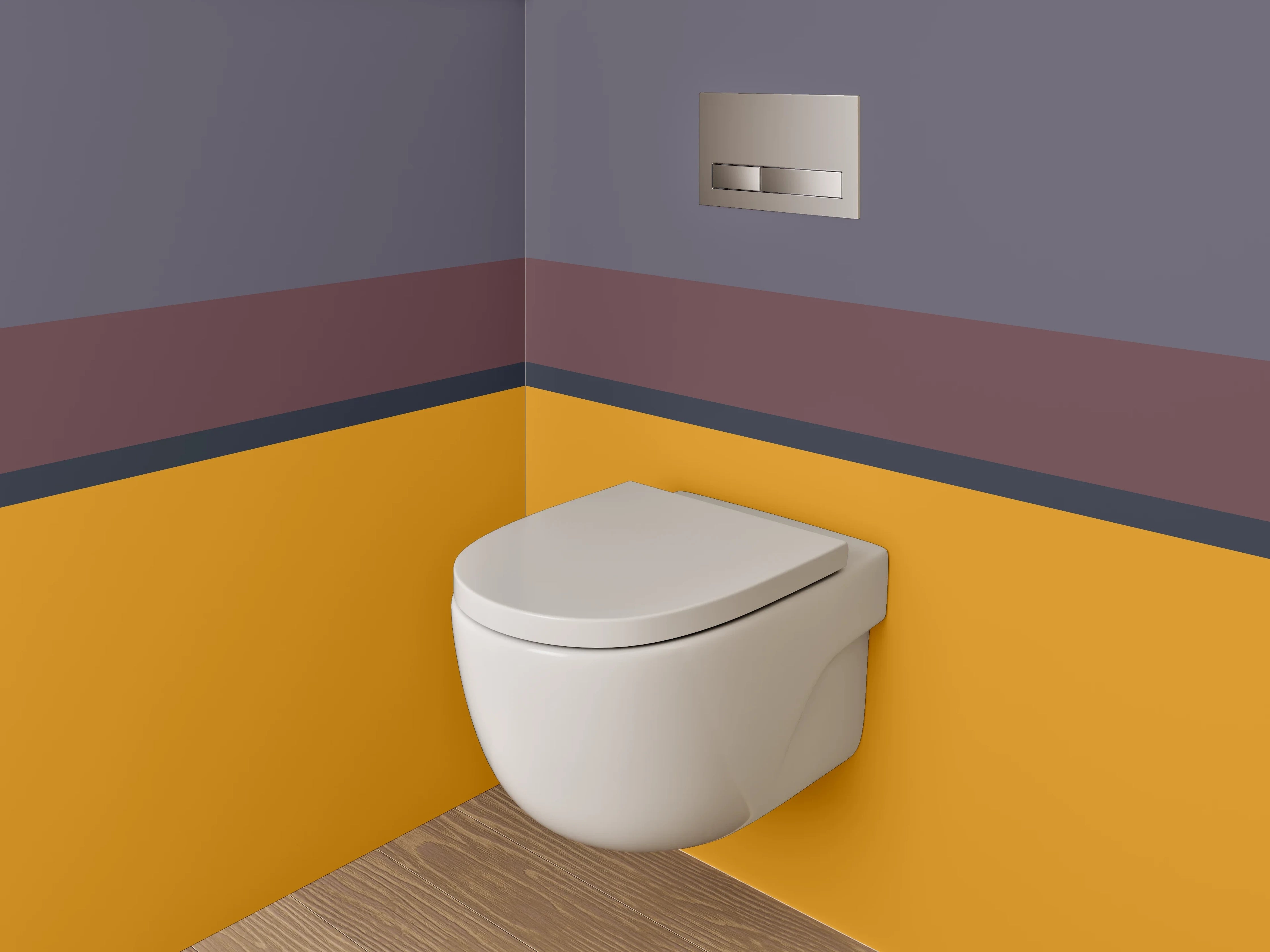 WC-Rückwand - Modernes Farbfeld Orange Lila Grau
