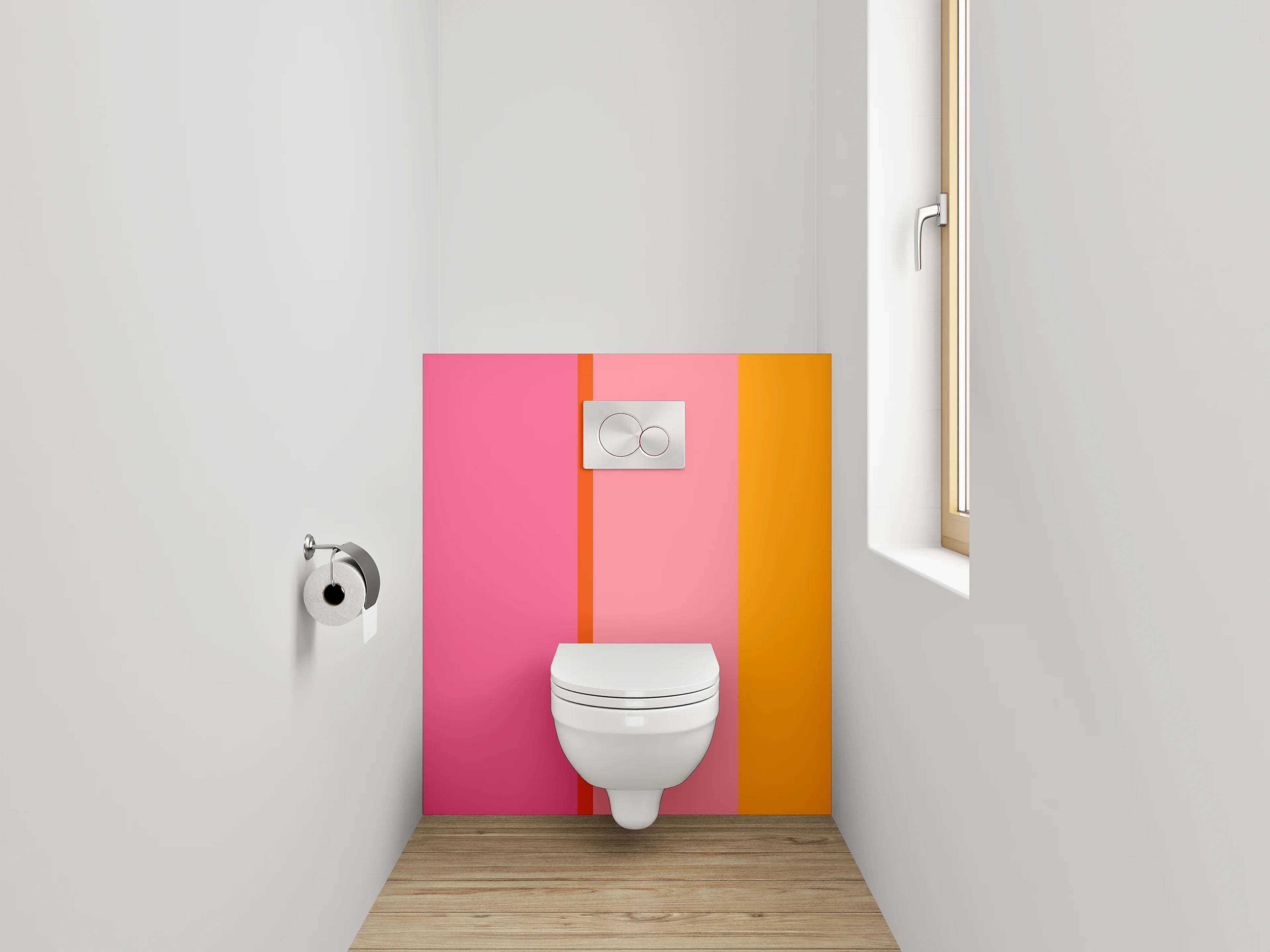 WC-Rückwand - Modernes Farbfeld Pink Orange