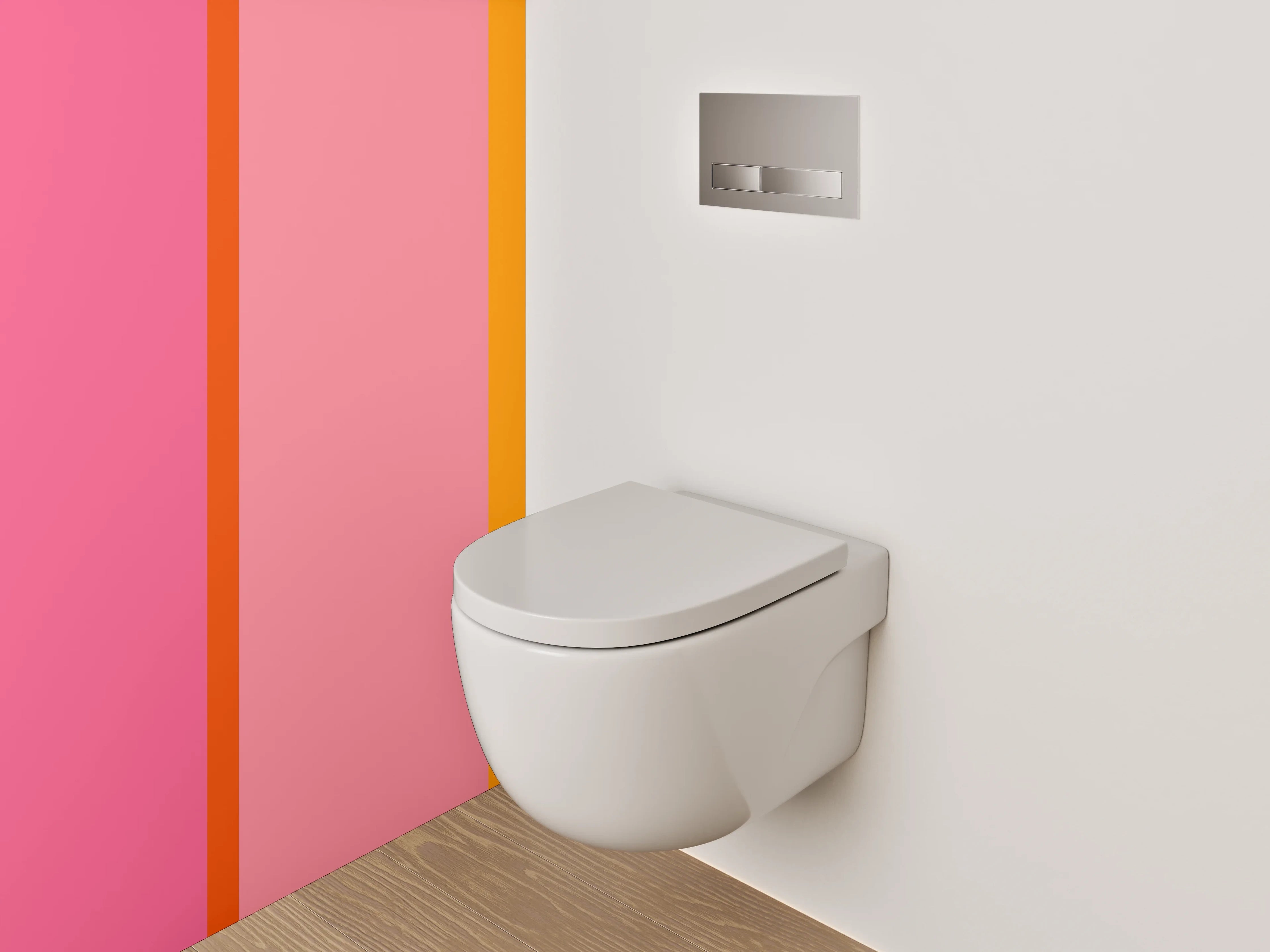 WC-Rückwand - Modernes Farbfeld Pink Orange