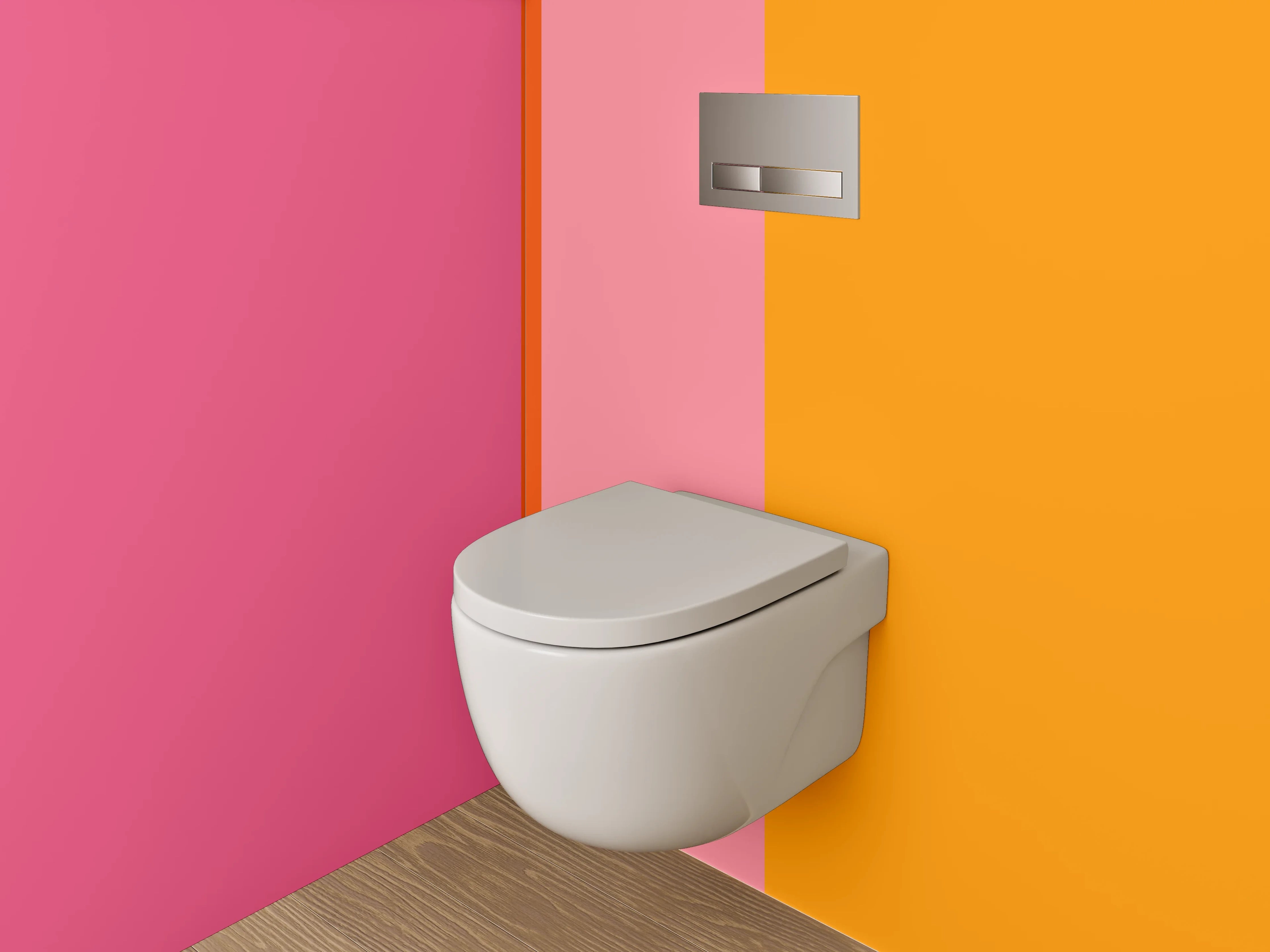 WC-Rückwand - Modernes Farbfeld Pink Orange