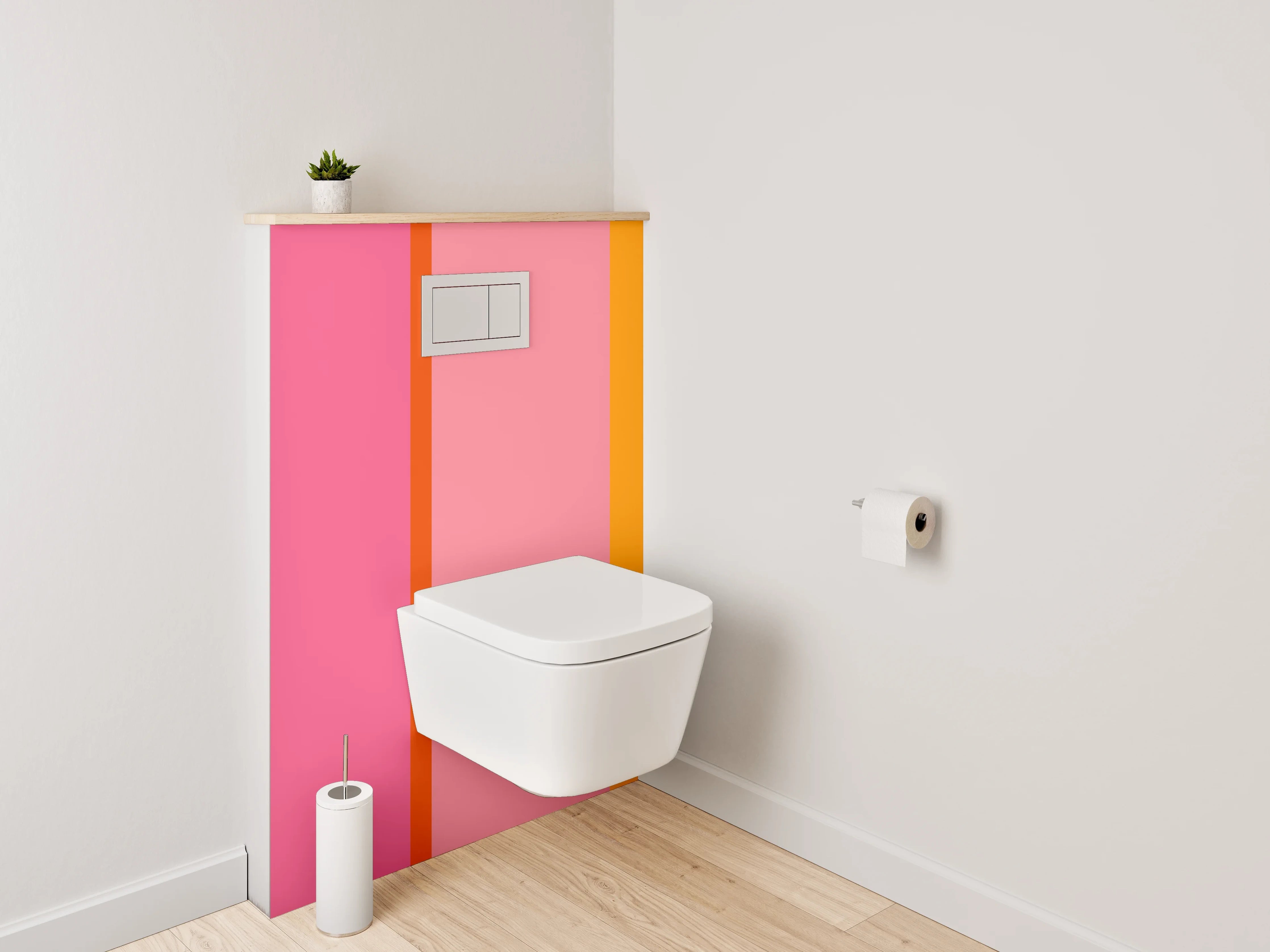 WC-Rückwand - Modernes Farbfeld Pink Orange