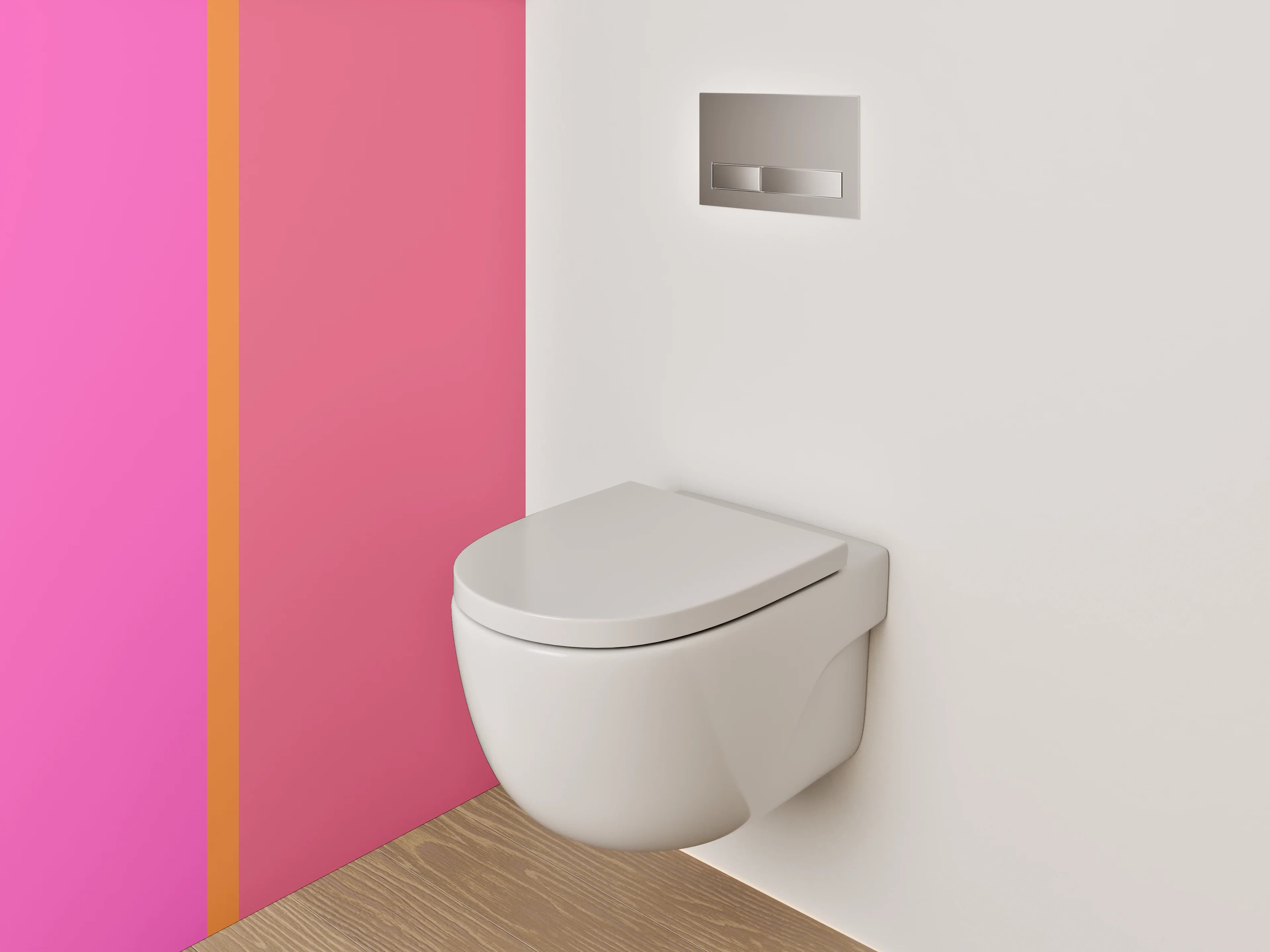 WC-Rückwand - Modernes Farbfeld Rosa Pink Orange