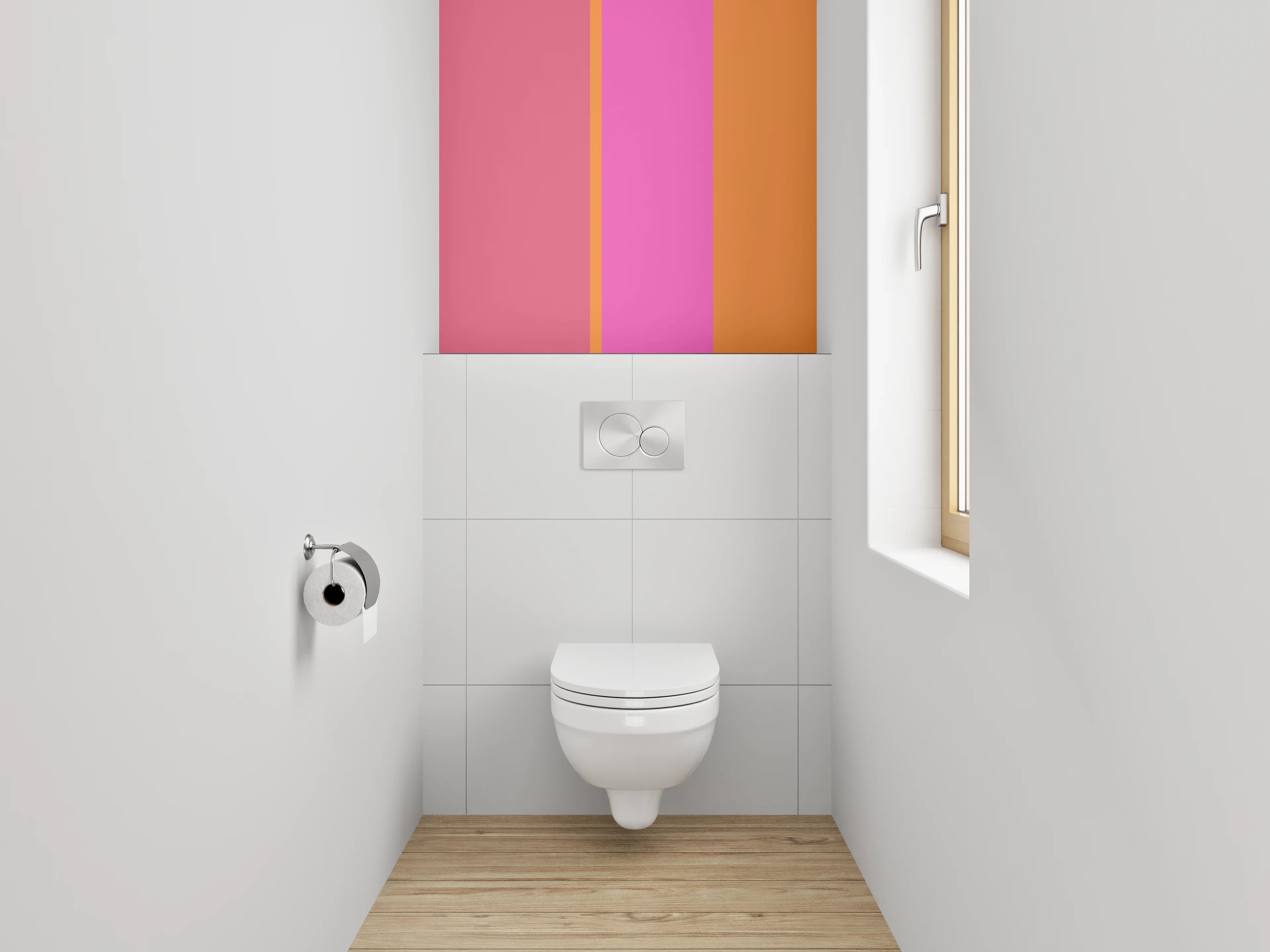 WC-Rückwand - Modernes Farbspiel Streifenoptik