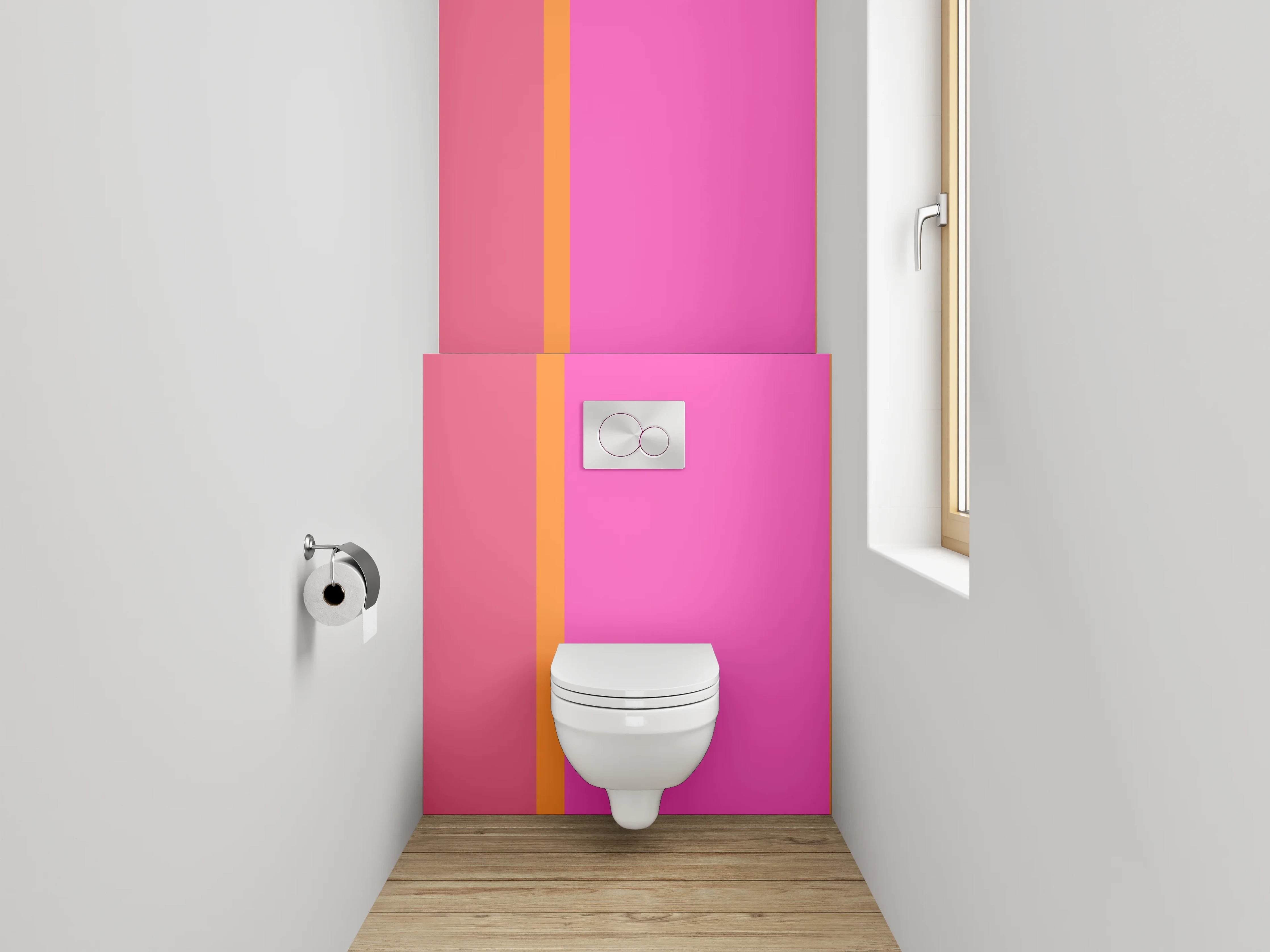 WC-Rückwand - Modernes Farbspiel Streifenoptik