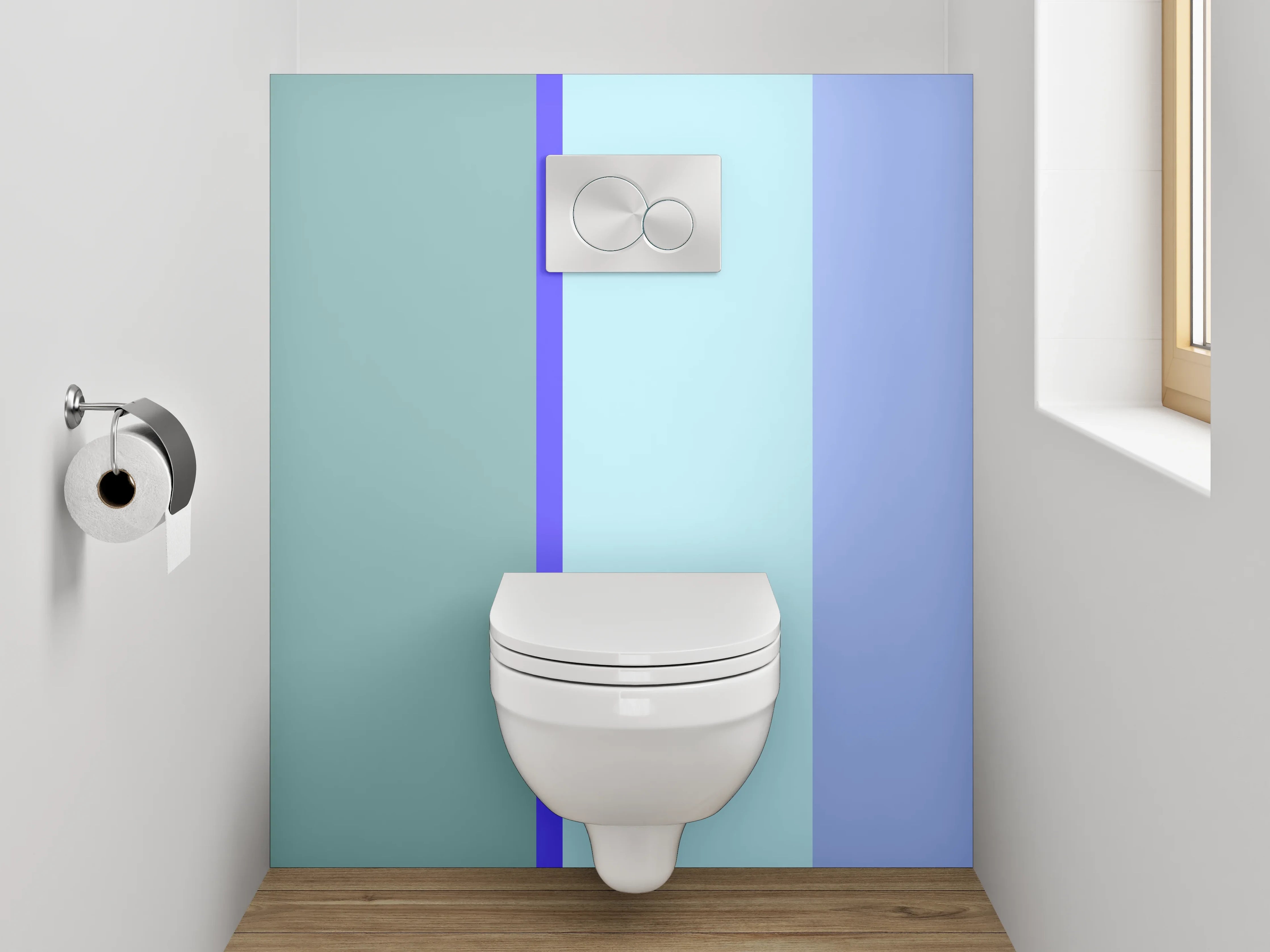 WC-Rückwand - Modernes Farbspiel in Pastell