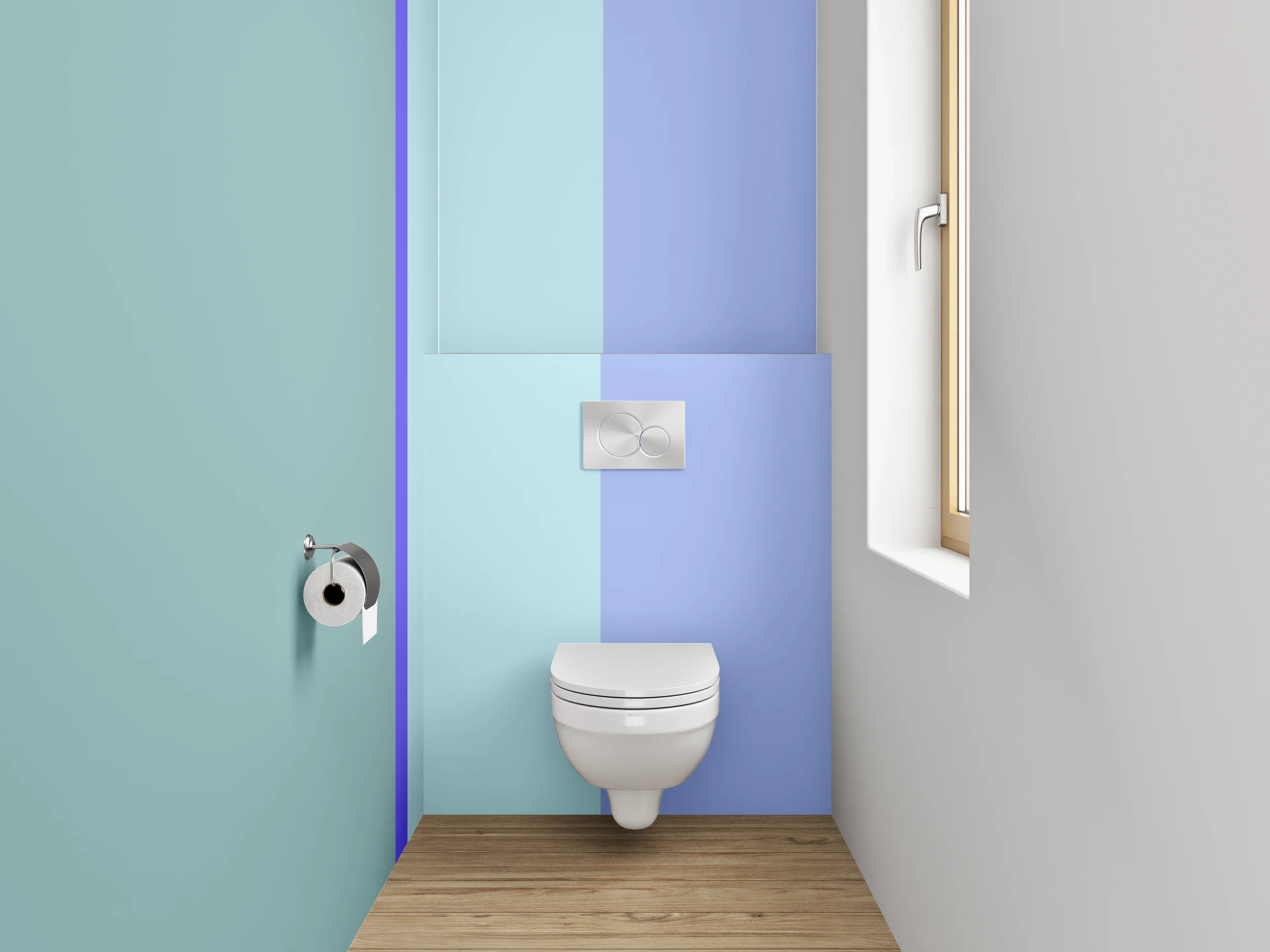 WC-Rückwand - Modernes Farbspiel in Pastell
