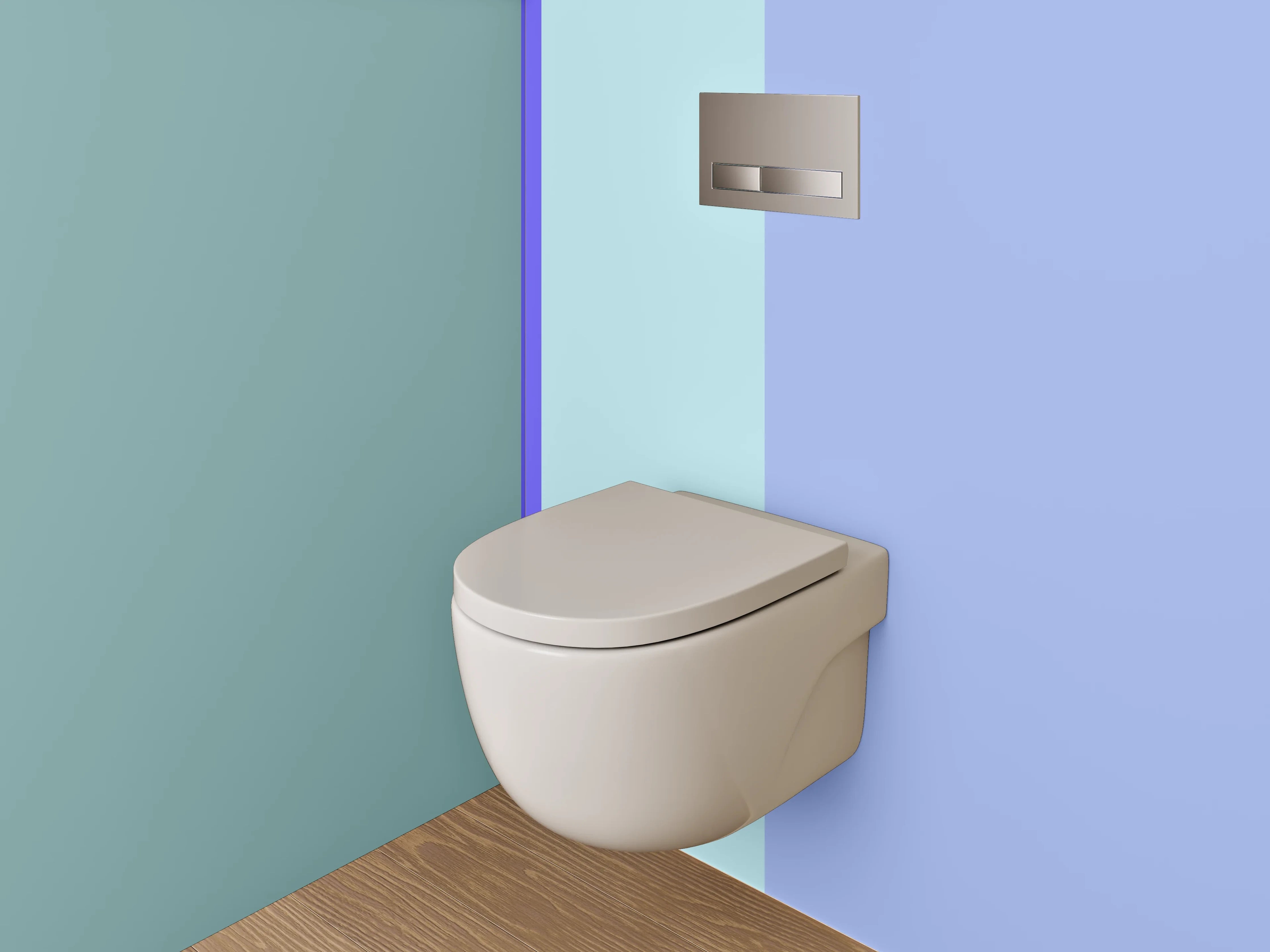WC-Rückwand - Modernes Farbspiel in Pastell