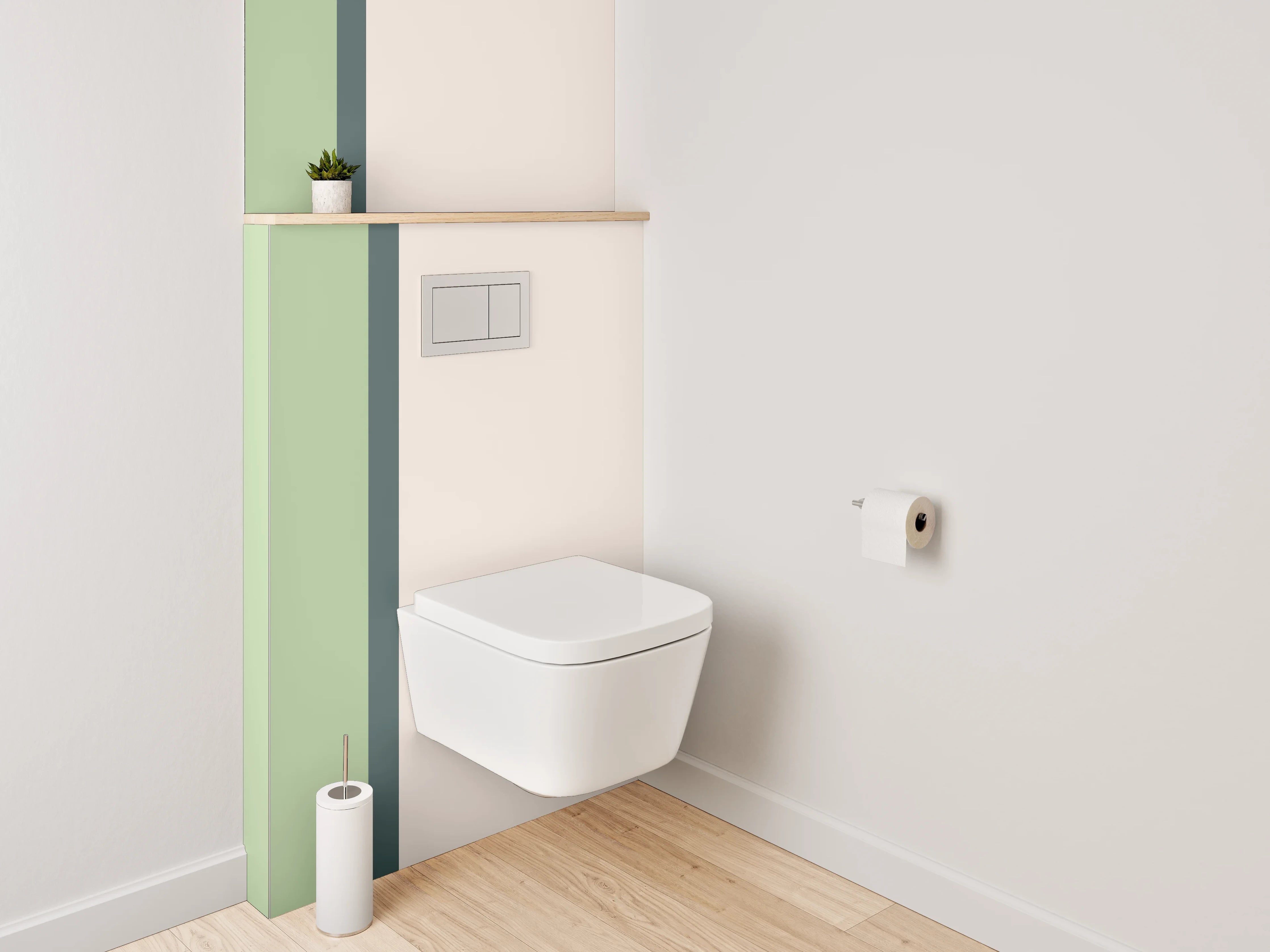 WC-Rückwand - Modernes Farbstreifen-Design Pastell