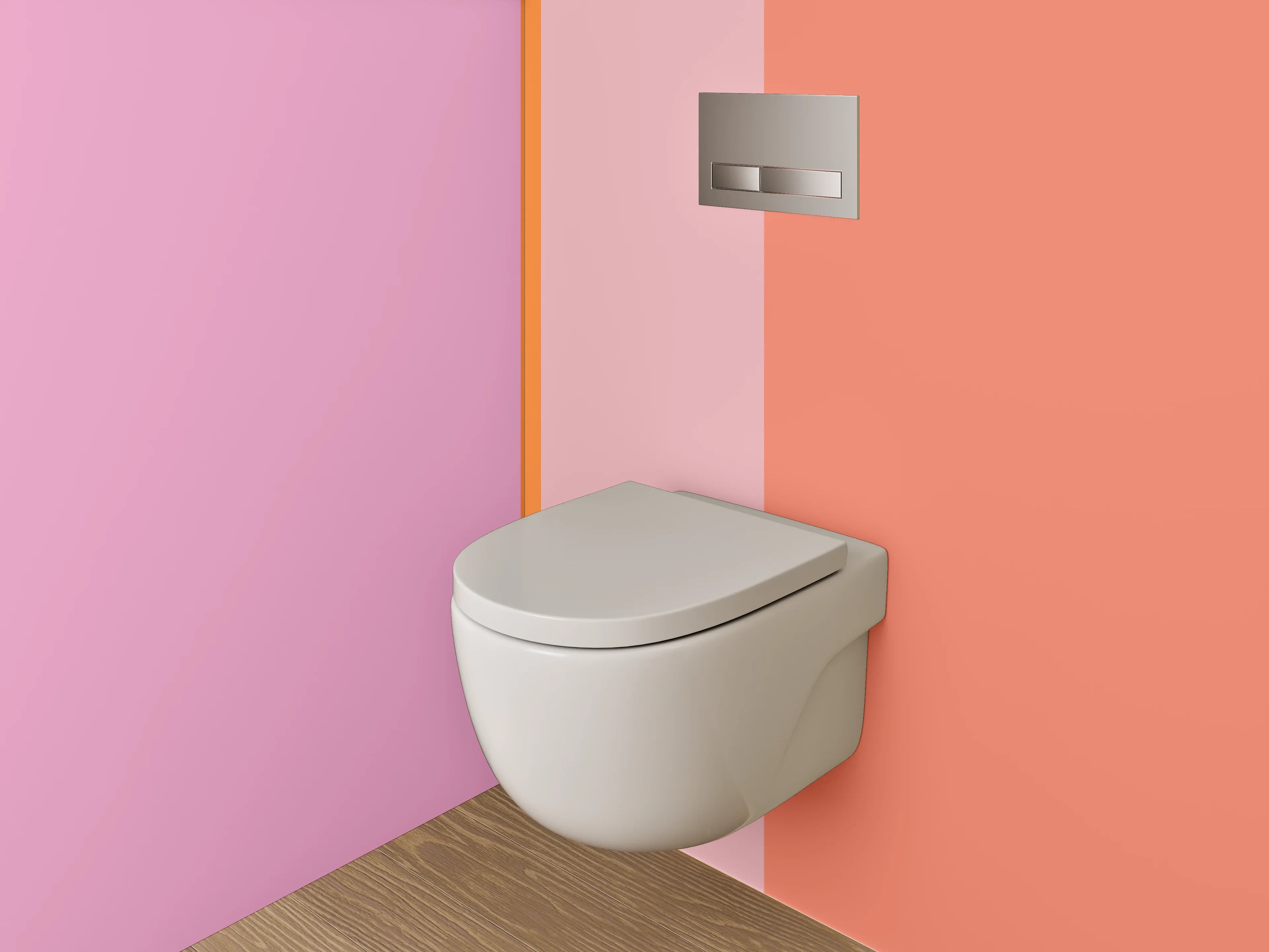 WC-Rückwand - Modernes Farbstreifen-Design Rosa Orange