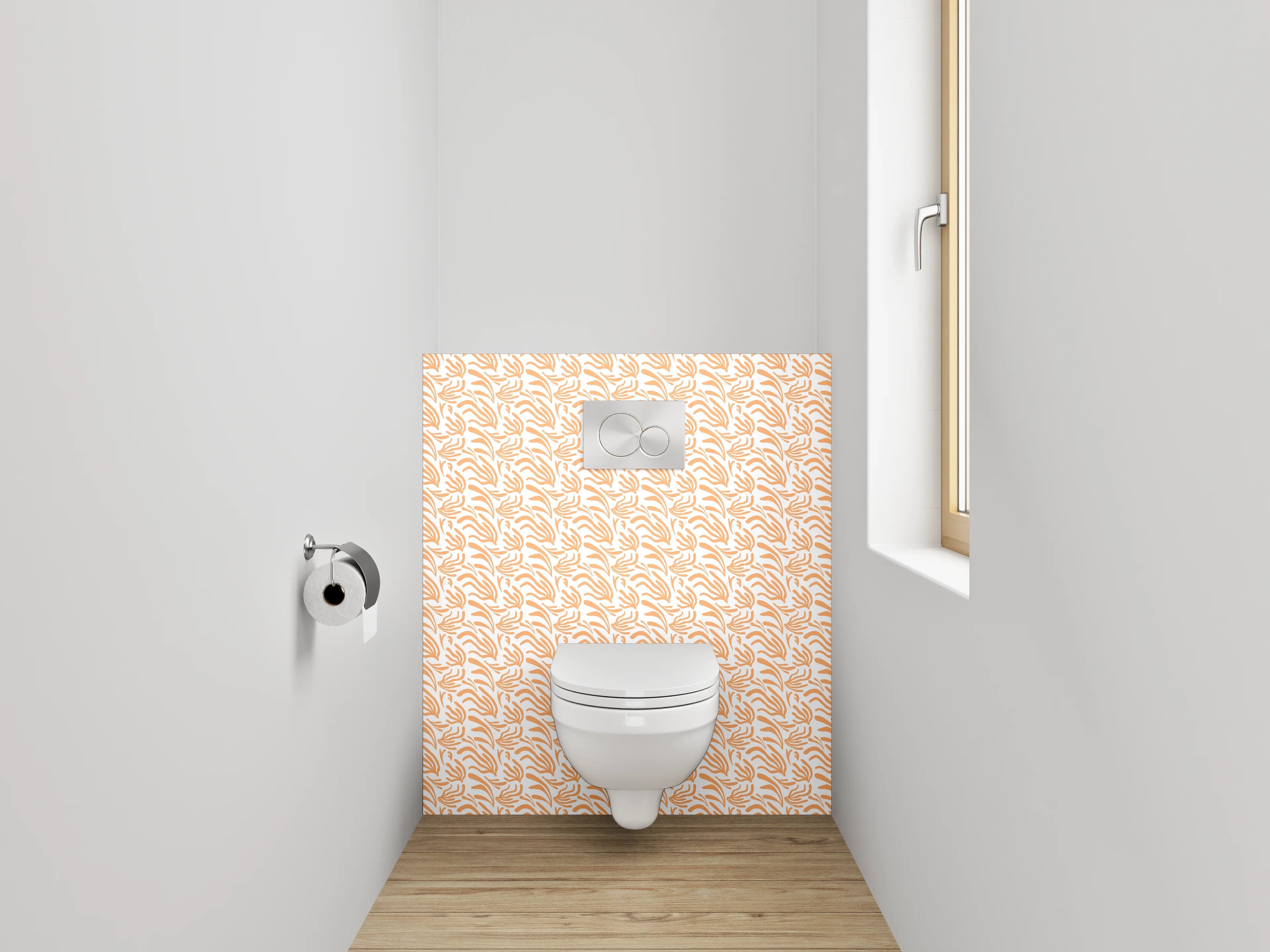 WC-Rückwand - Modernes Lineart Muster in Orange