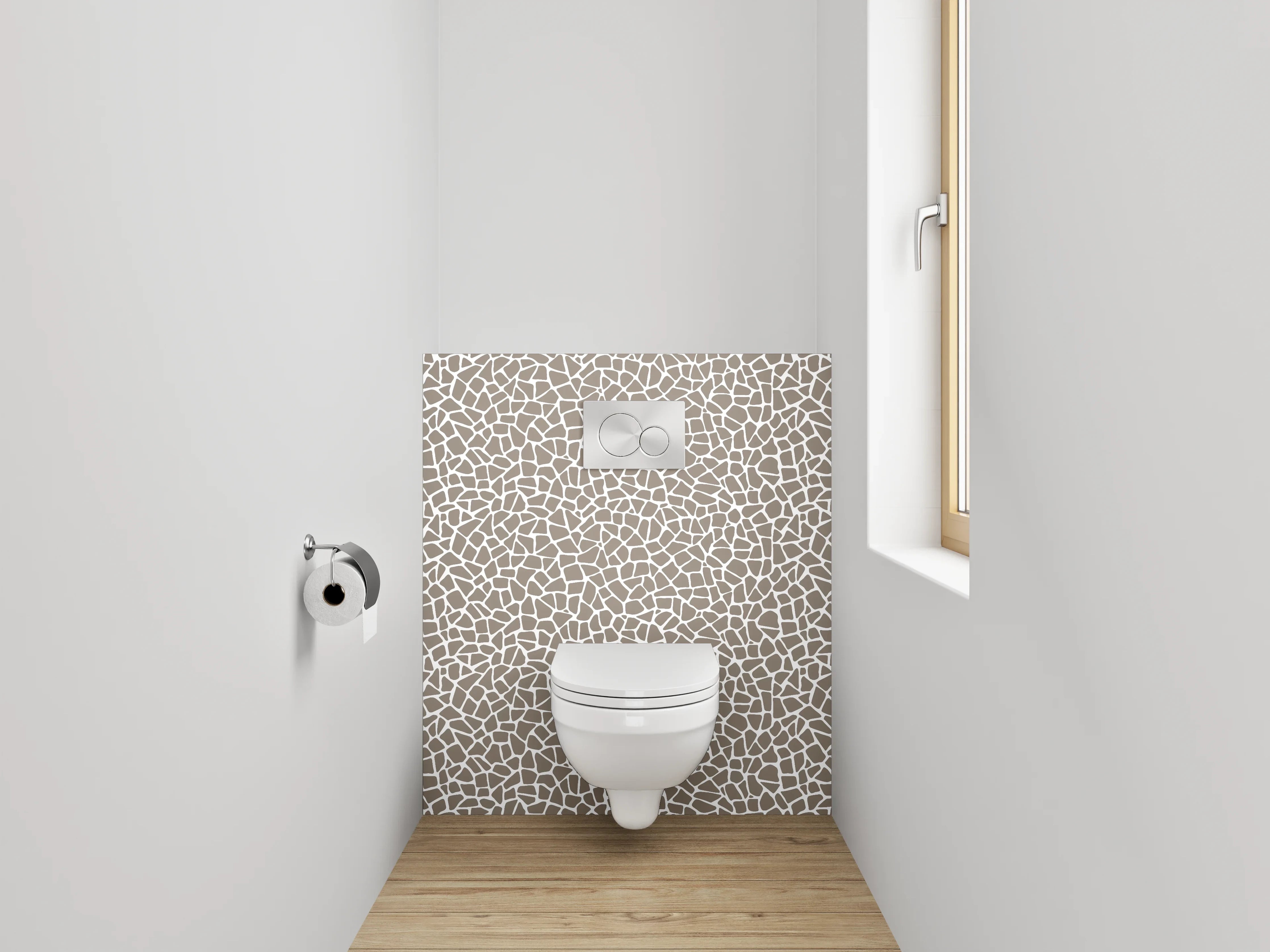 WC-Rückwand - Modernes Mosaik Muster Beige Grau