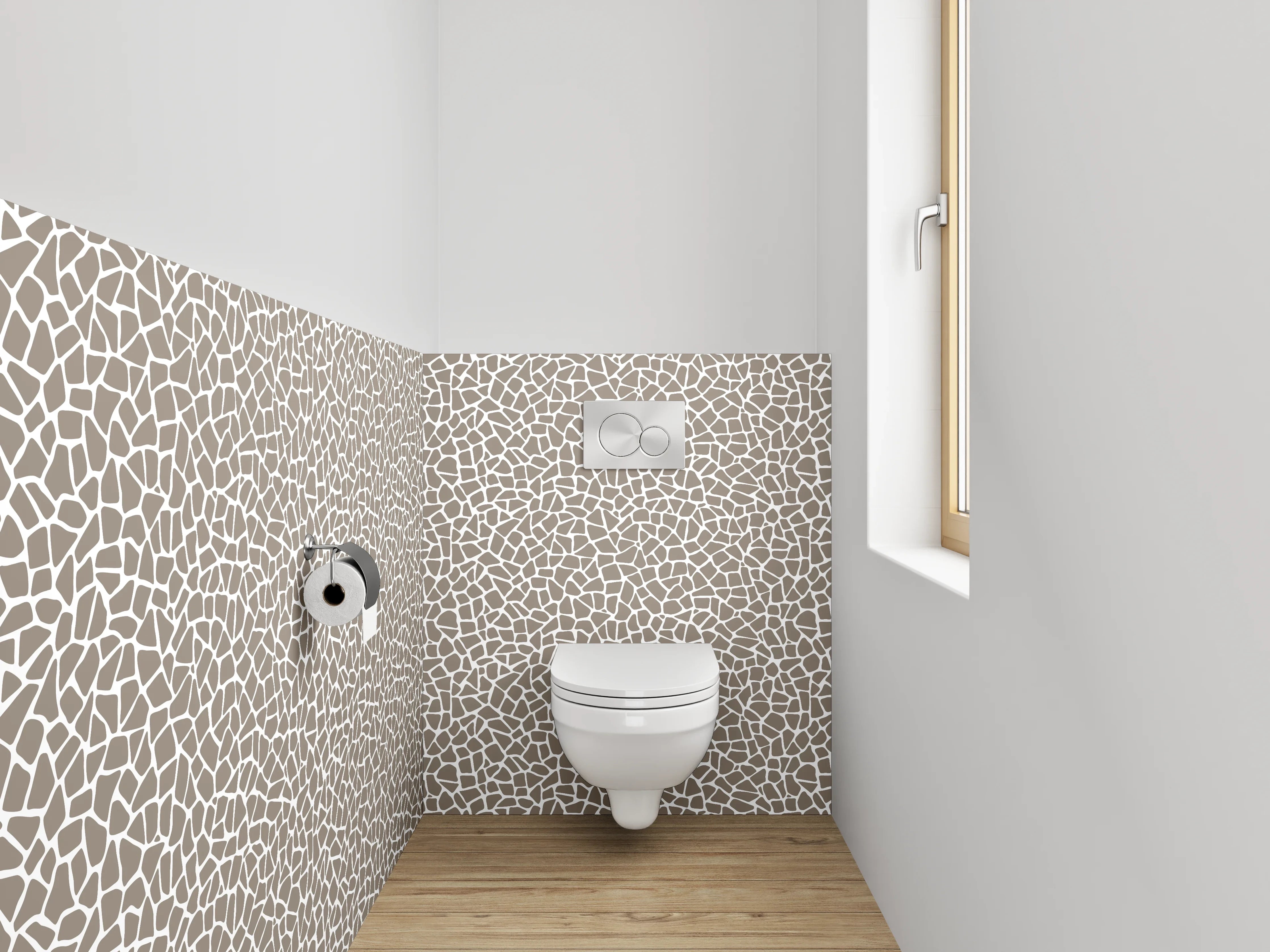 WC-Rückwand - Modernes Mosaik Muster Beige Grau