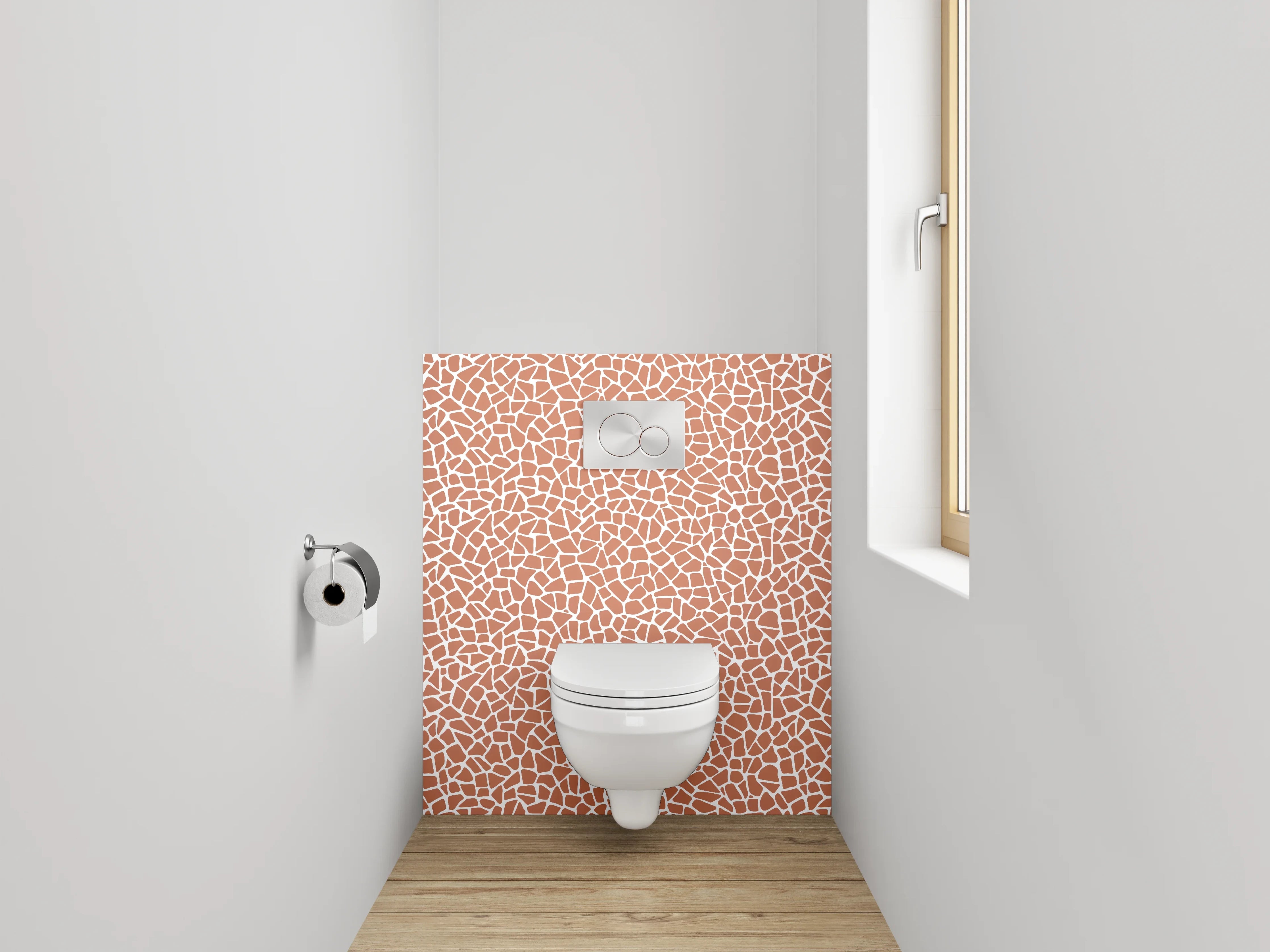 WC-Rückwand - Modernes Mosaik Muster Braun Weiß