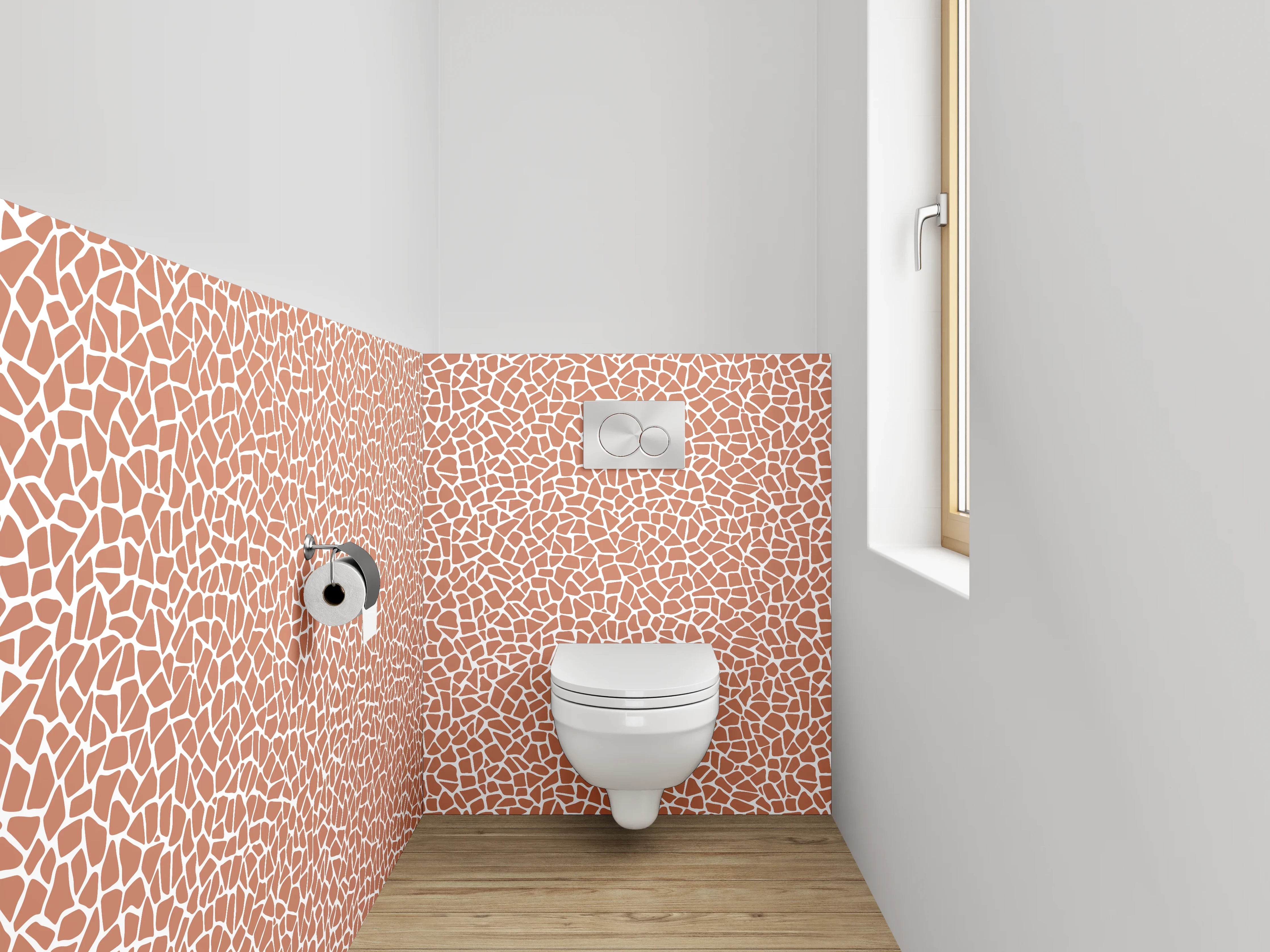 WC-Rückwand - Modernes Mosaik Muster Braun Weiß