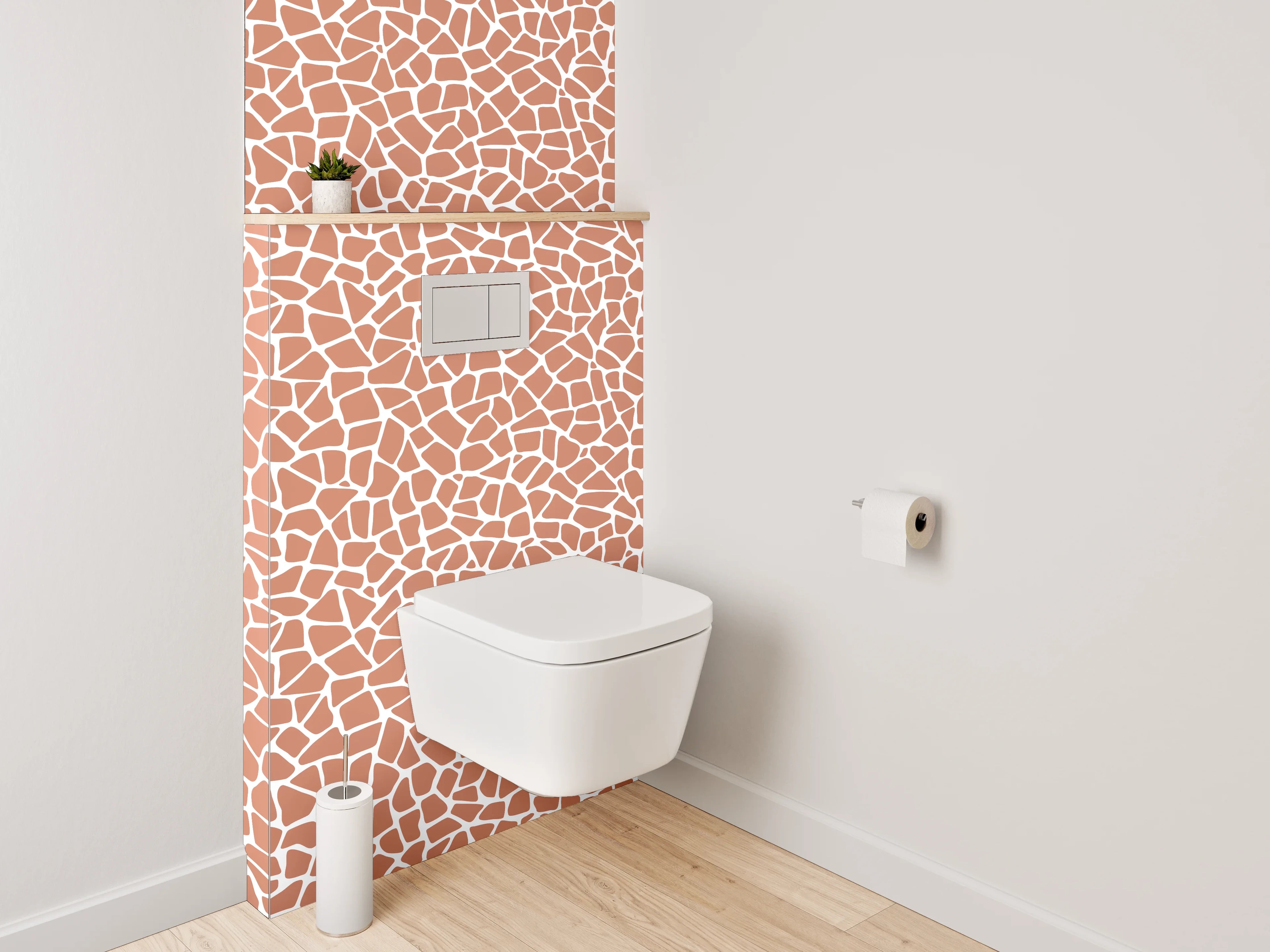 WC-Rückwand - Modernes Mosaik Muster Braun Weiß