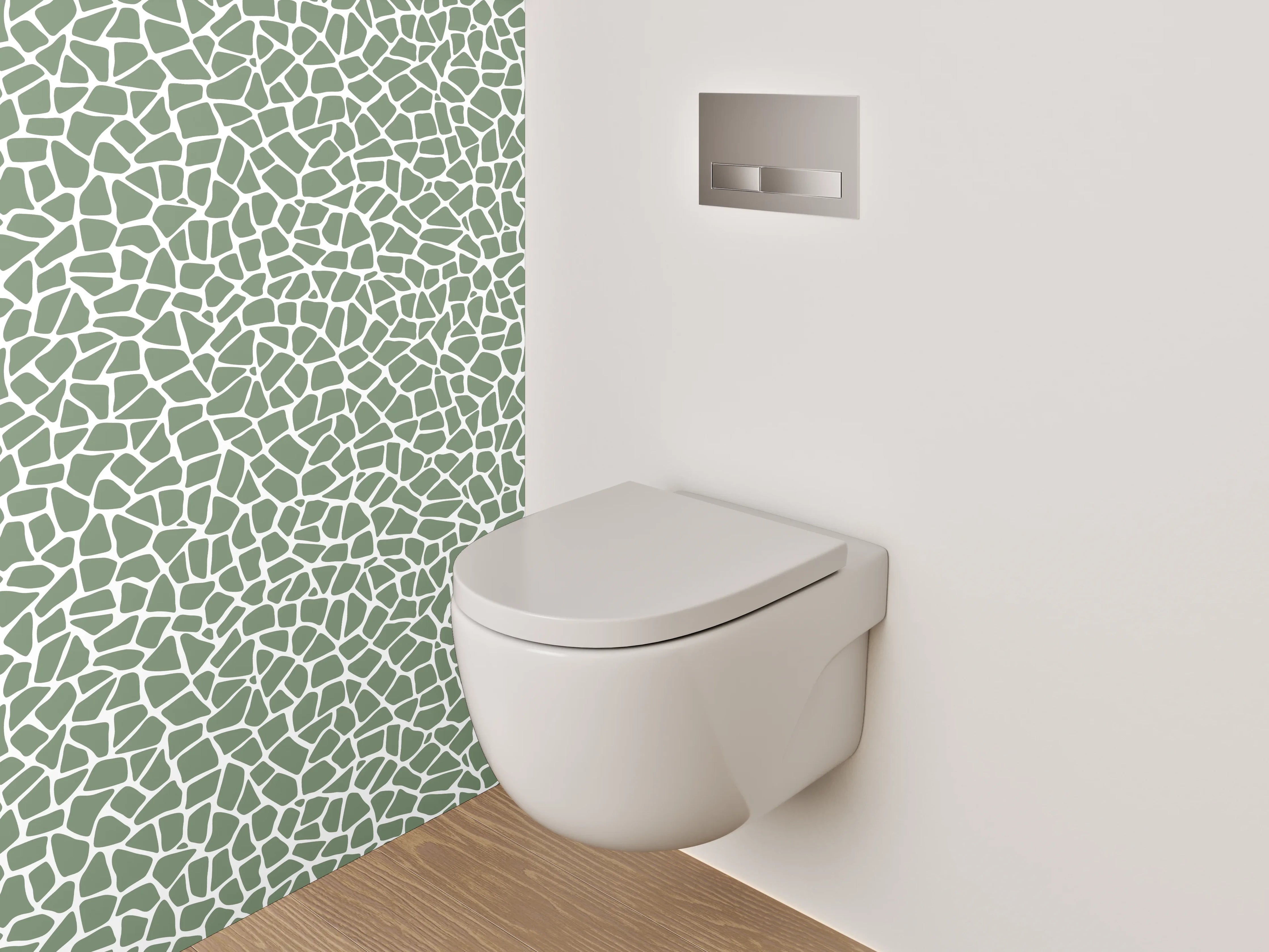 WC-Rückwand - Modernes Mosaik Muster Grün Weiß