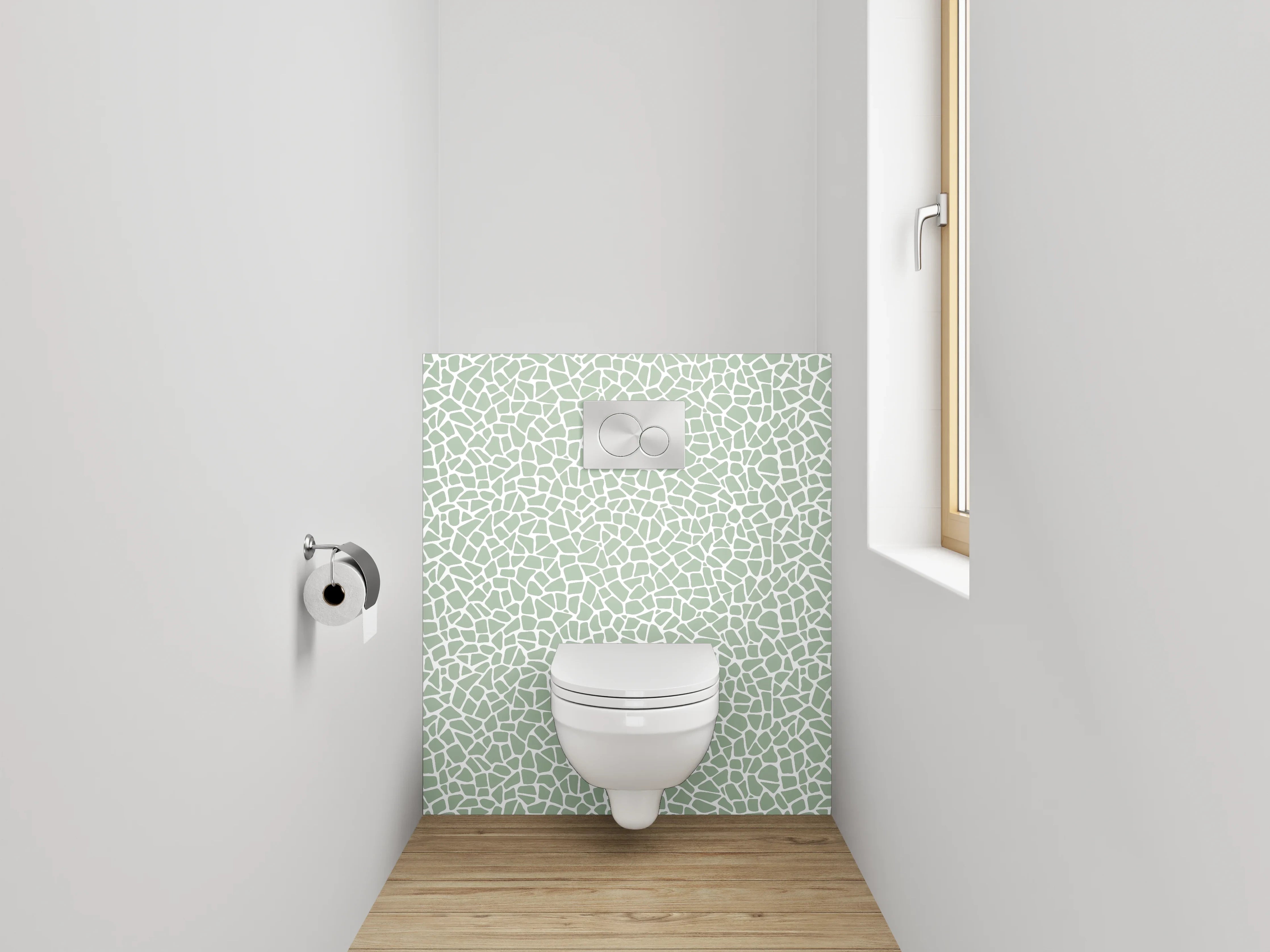 WC-Rückwand - Modernes Mosaik Muster Grünweiß