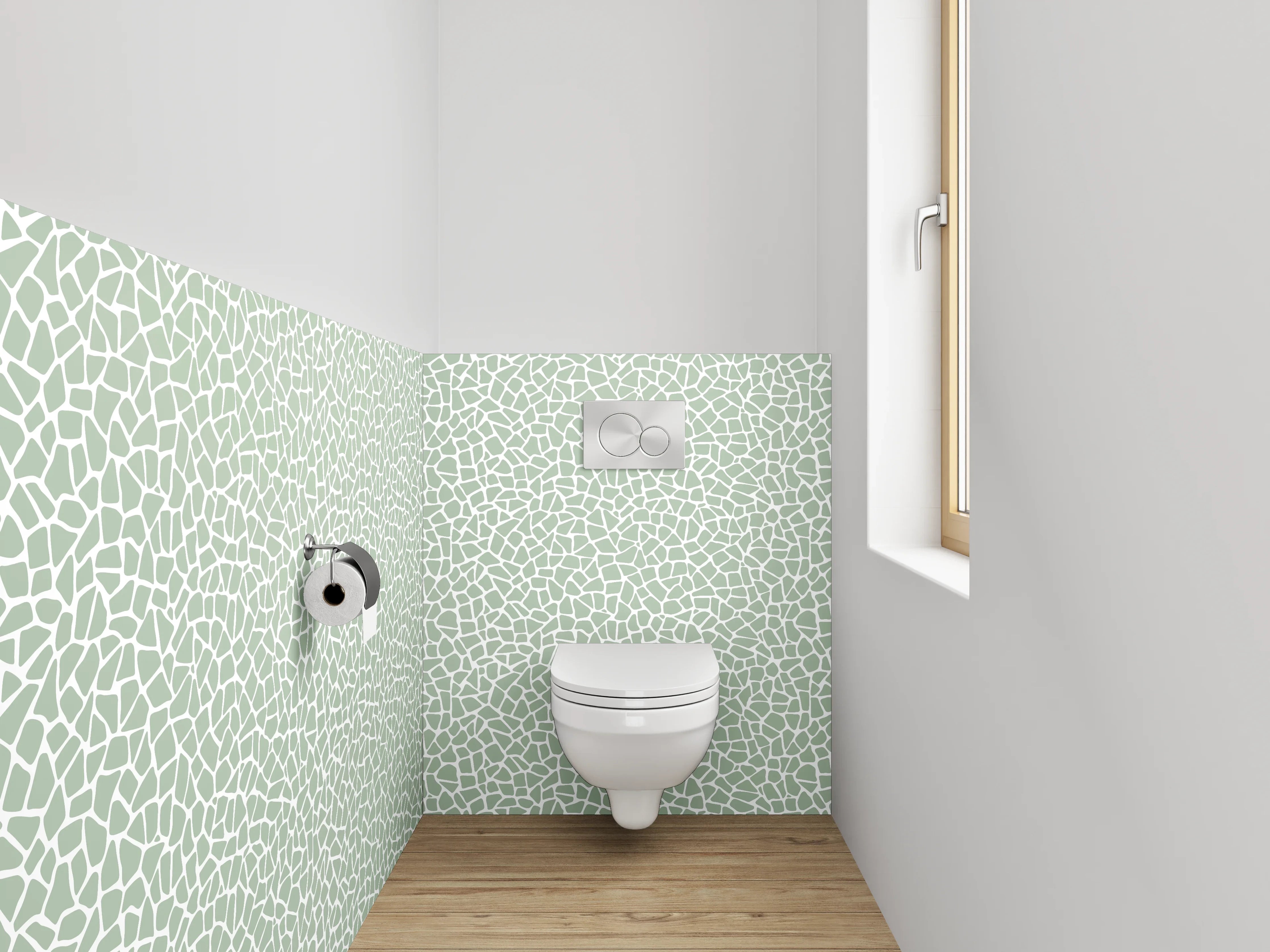 WC-Rückwand - Modernes Mosaik Muster Grünweiß