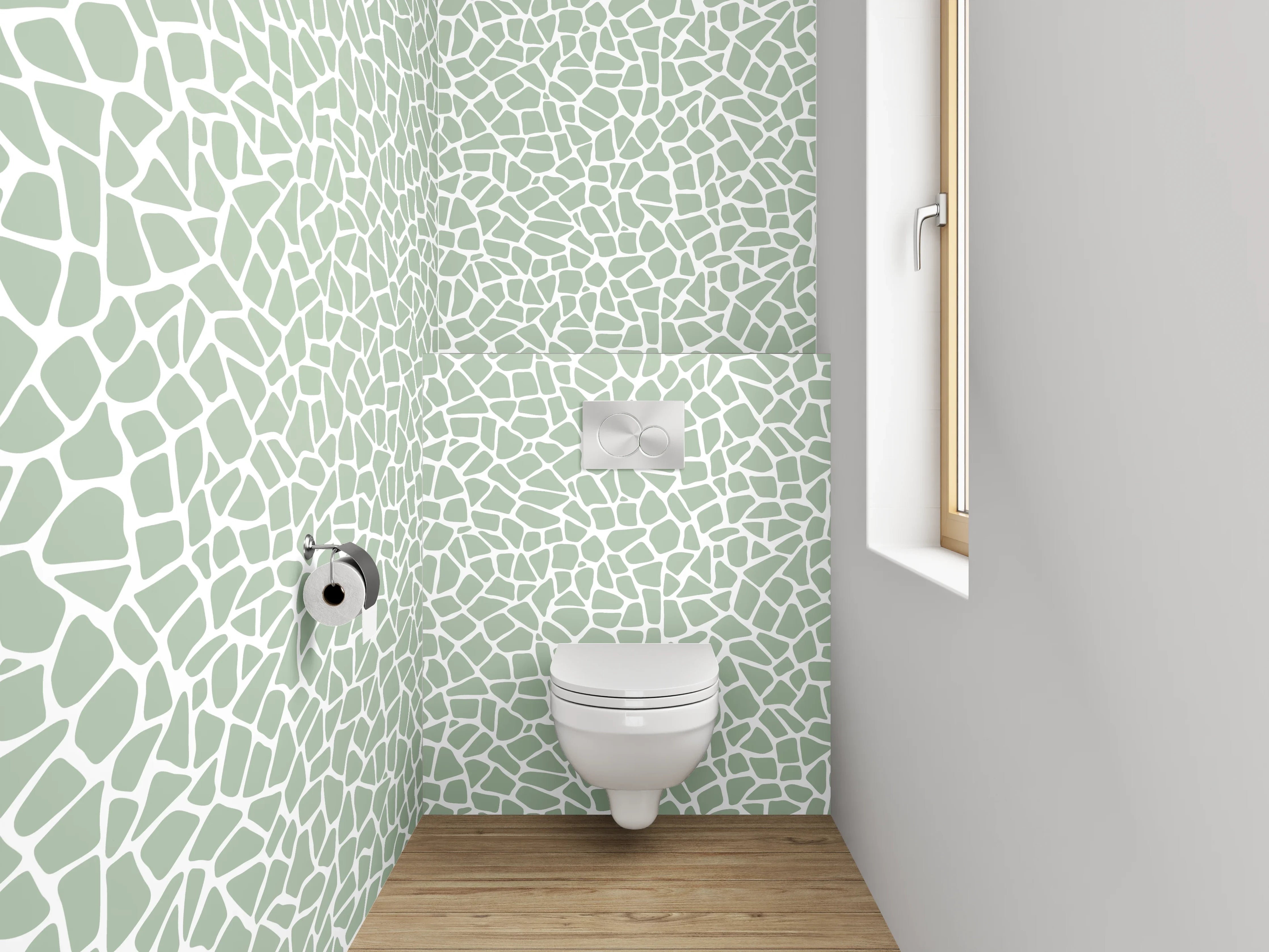 WC-Rückwand - Modernes Mosaik Muster Grünweiß