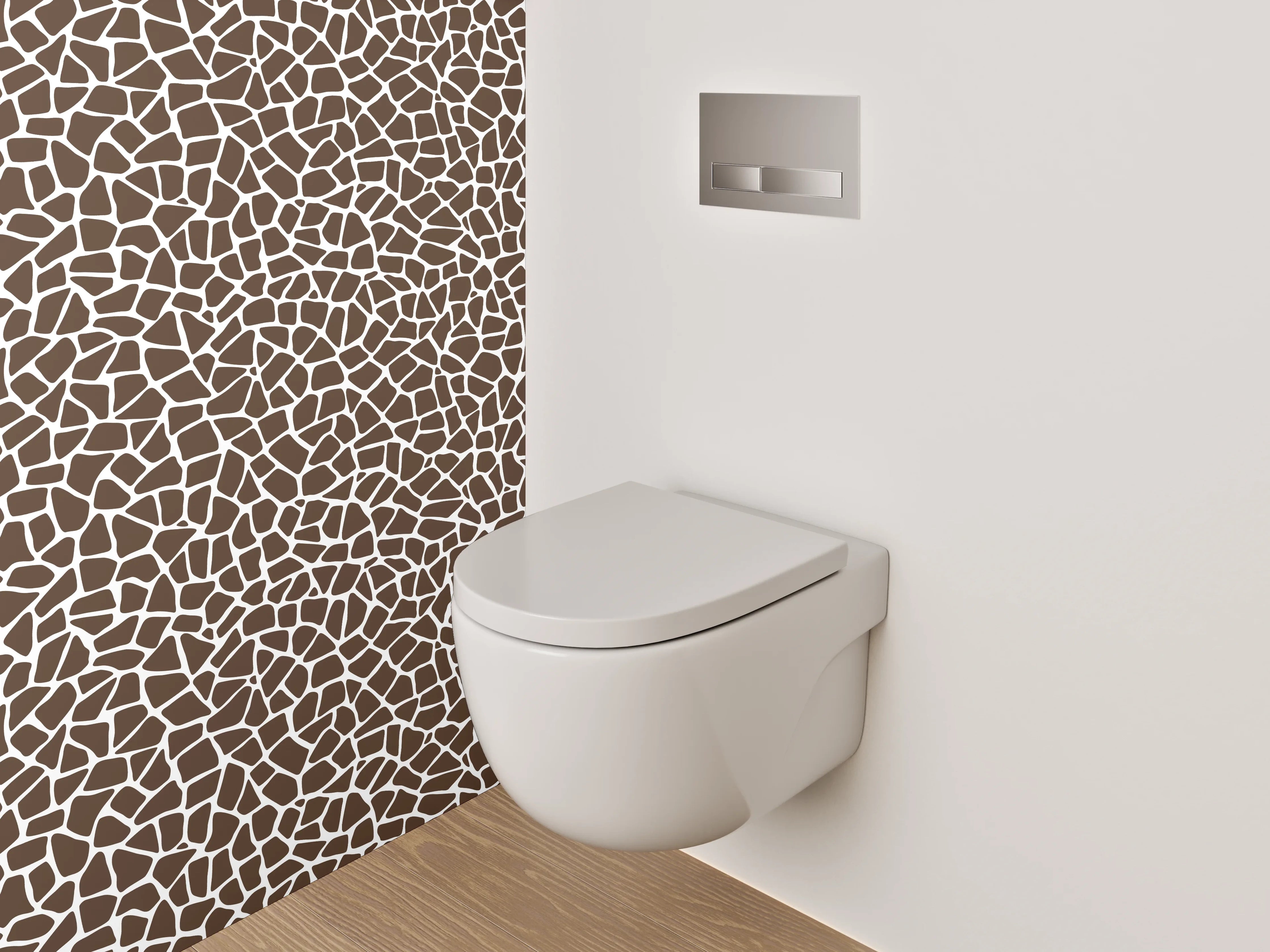WC-Rückwand - Modernes Mosaikmuster Braun Weiß
