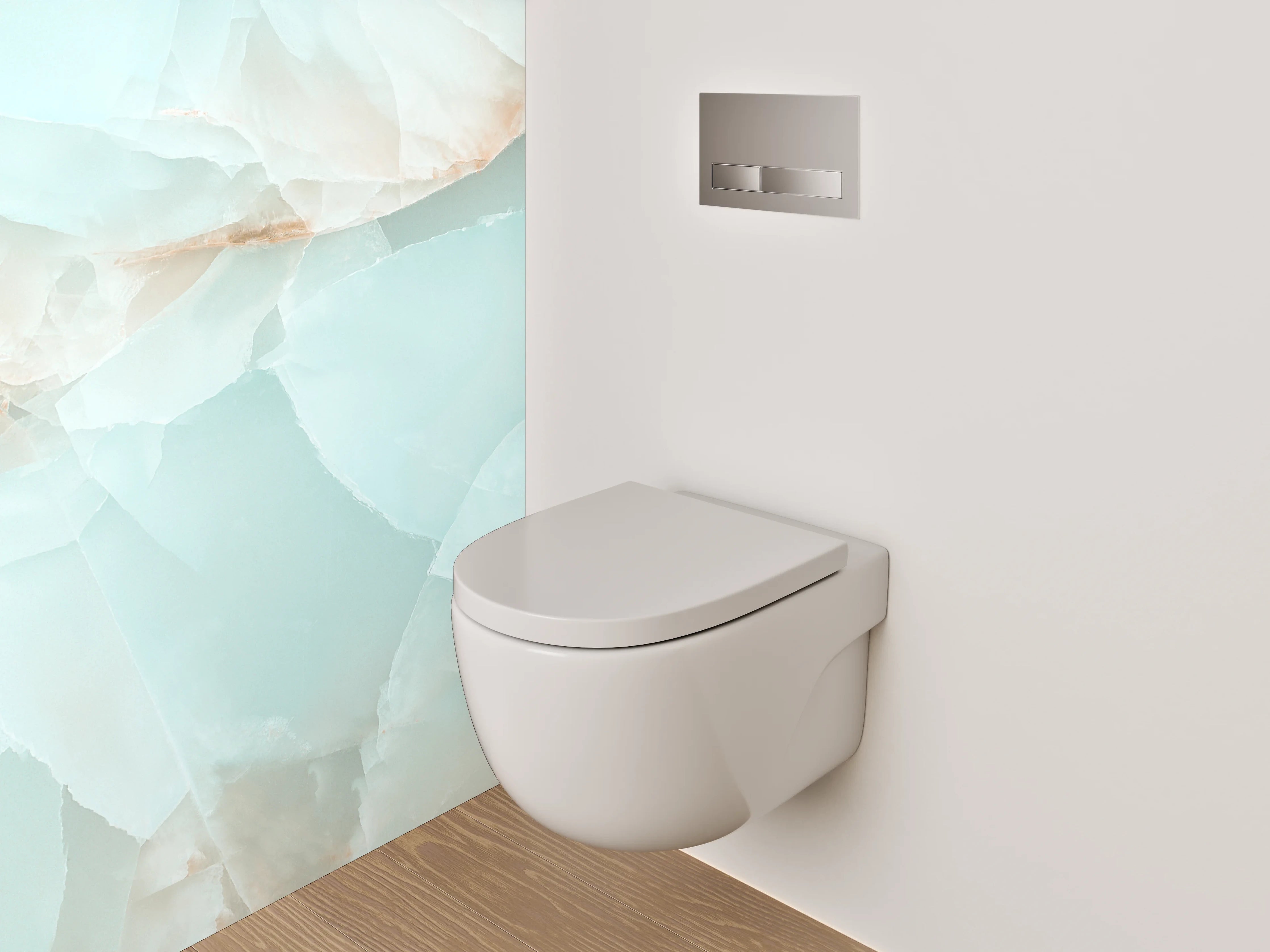 WC-Rückwand - Modernes Onyx-Marmor-Muster Türkis Beige