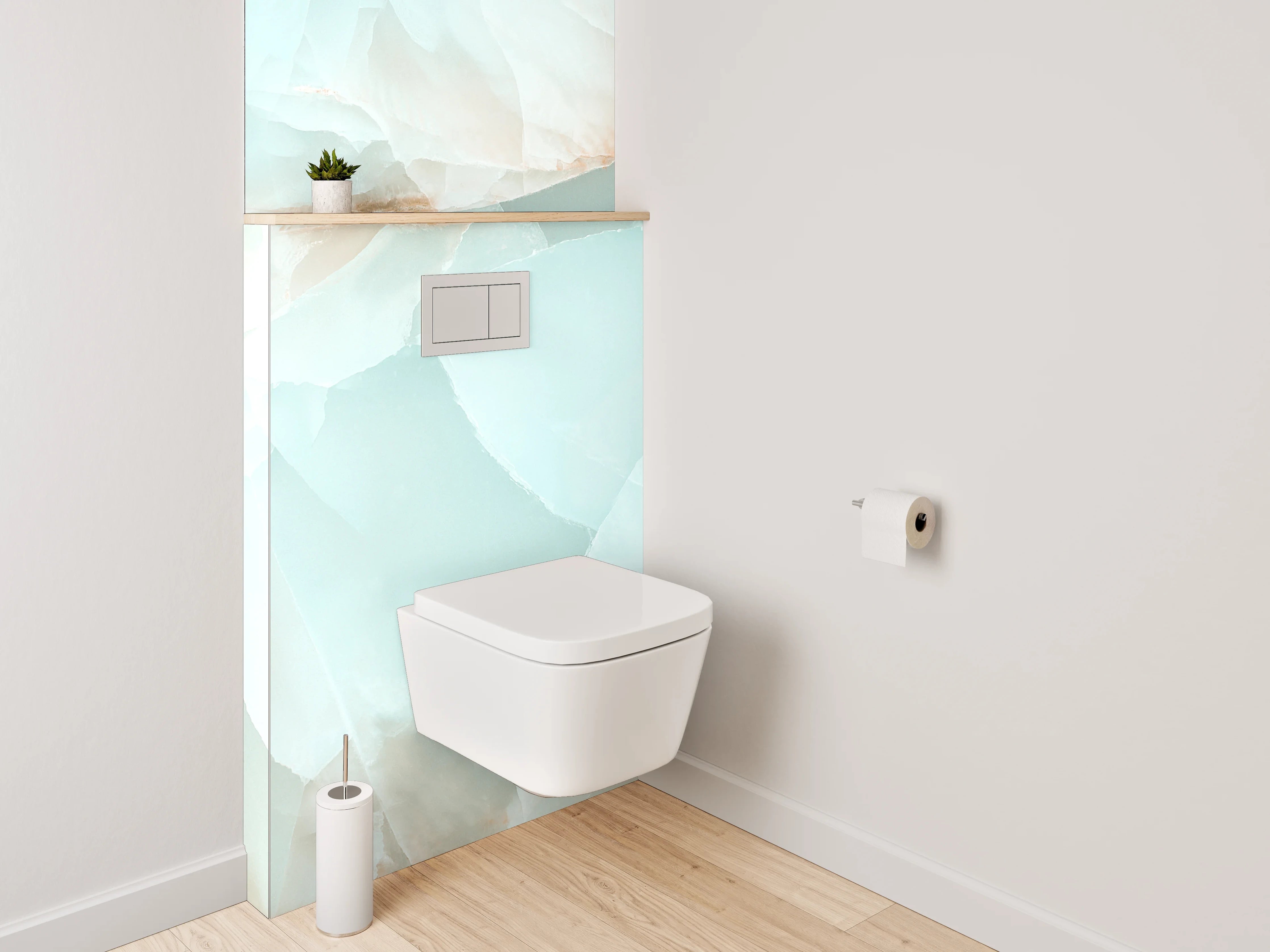WC-Rückwand - Modernes Onyx-Marmor-Muster Türkis Beige