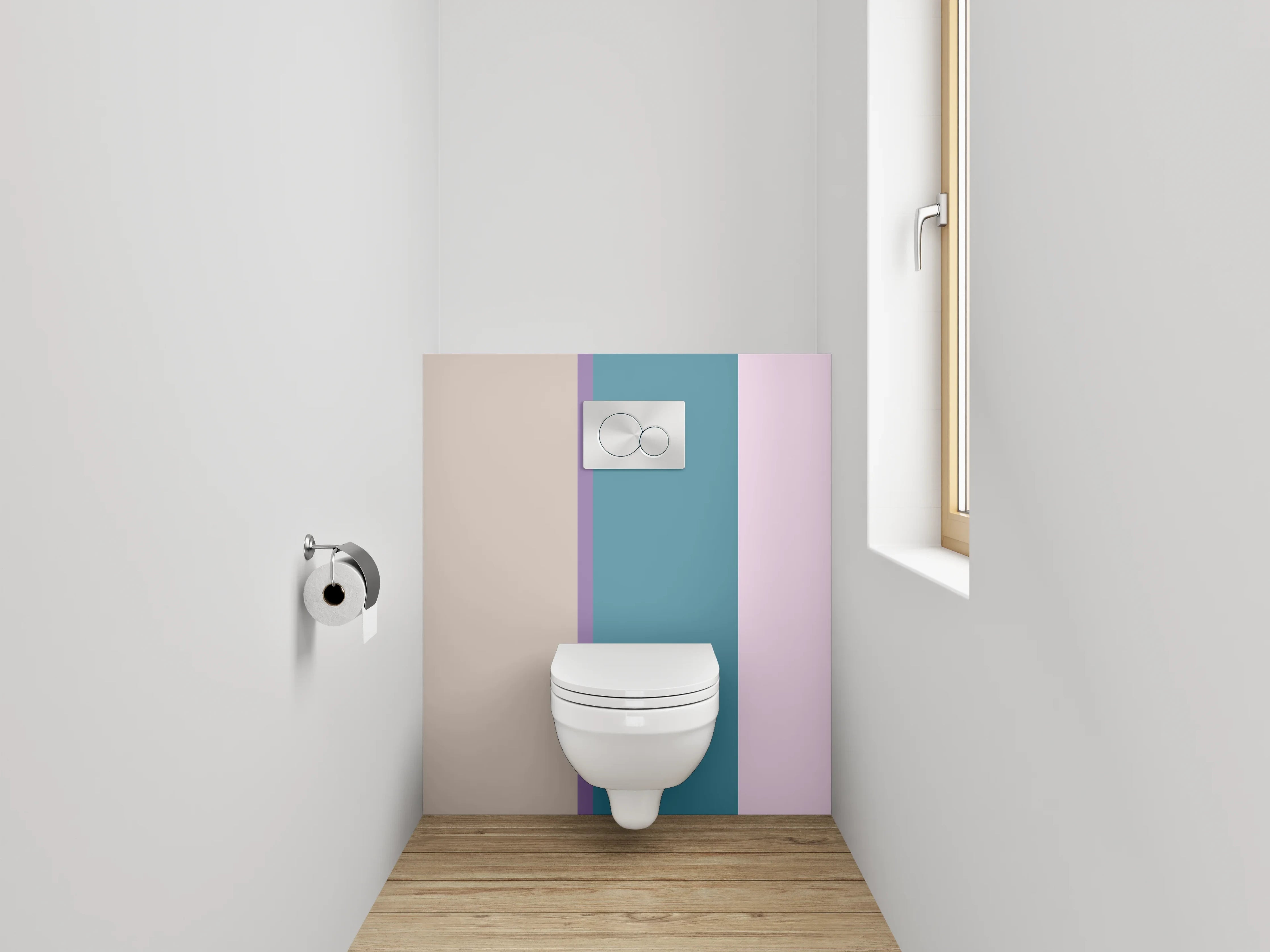 WC-Rückwand - Modernes Streifen-Design Pastellfarben