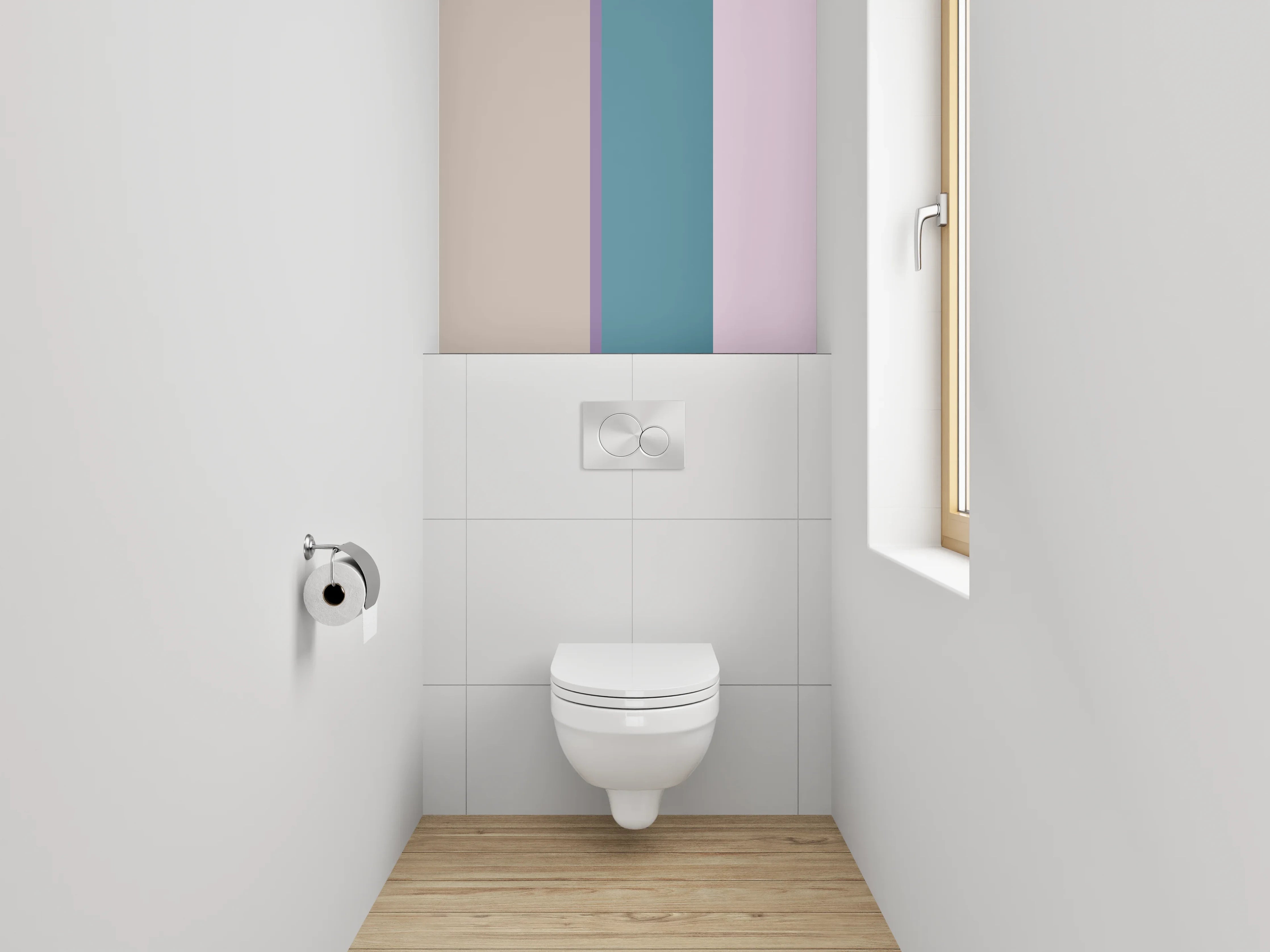 WC-Rückwand - Modernes Streifen-Design Pastellfarben