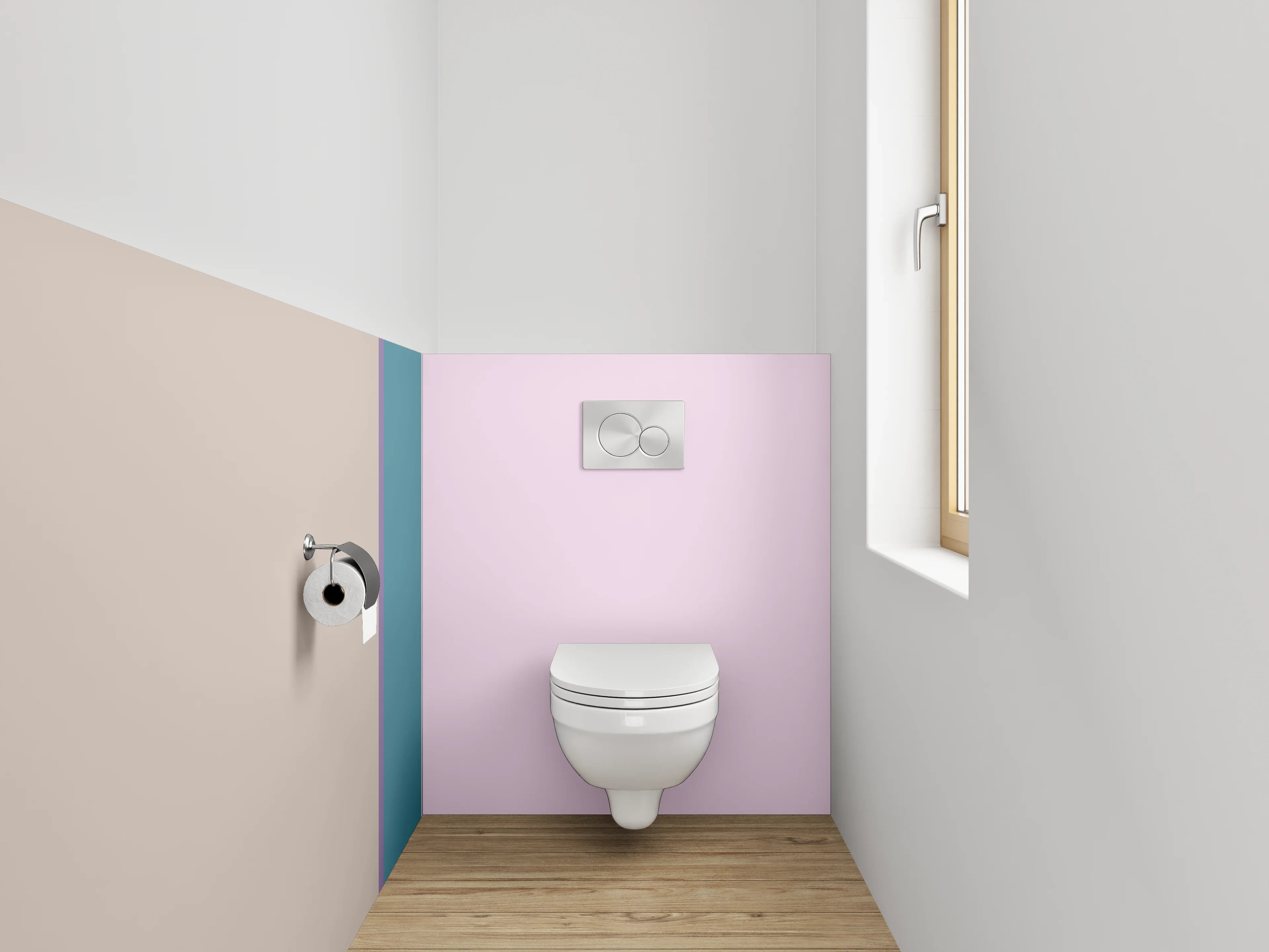 WC-Rückwand - Modernes Streifen-Design Pastellfarben