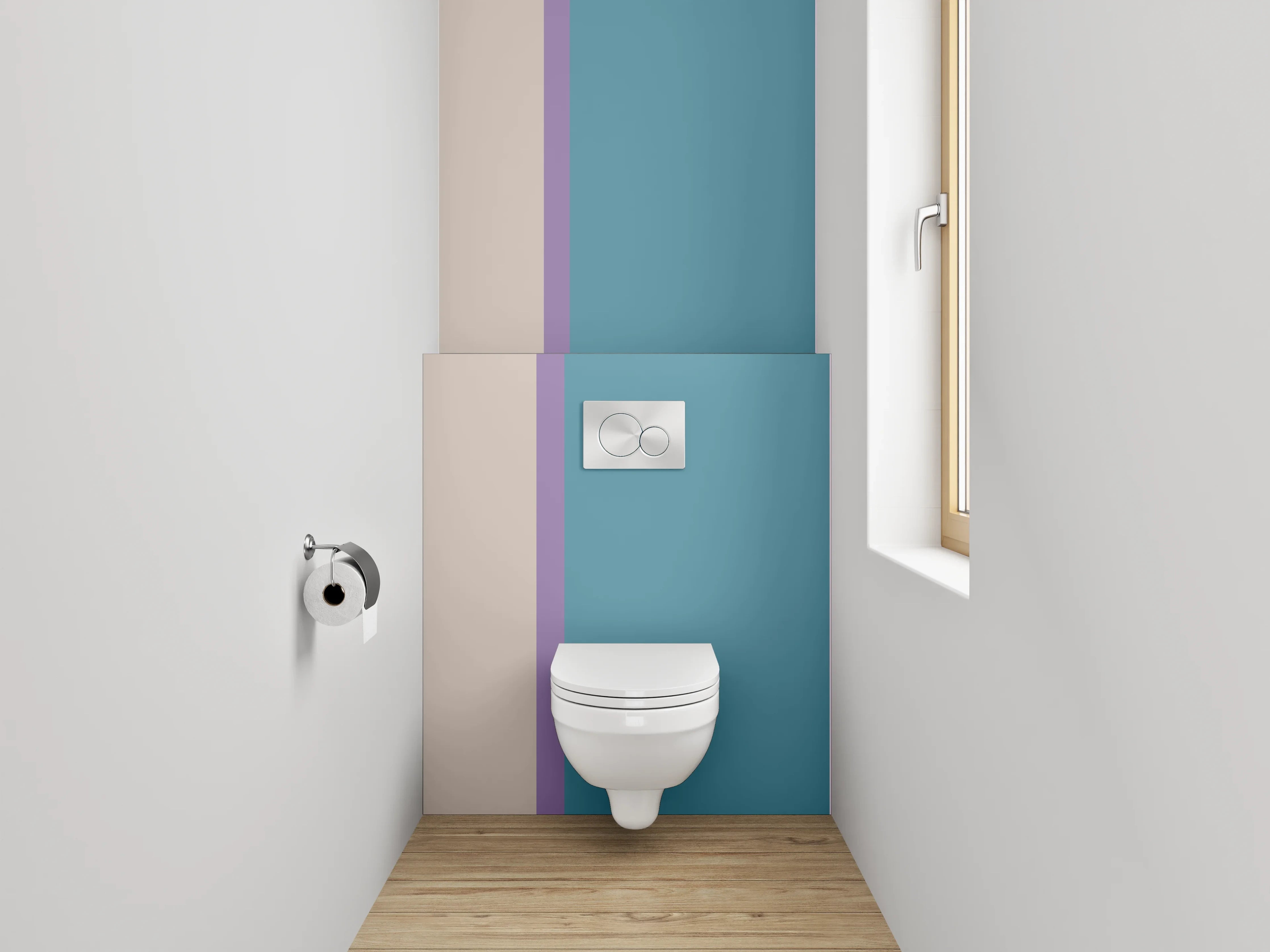 WC-Rückwand - Modernes Streifen-Design Pastellfarben