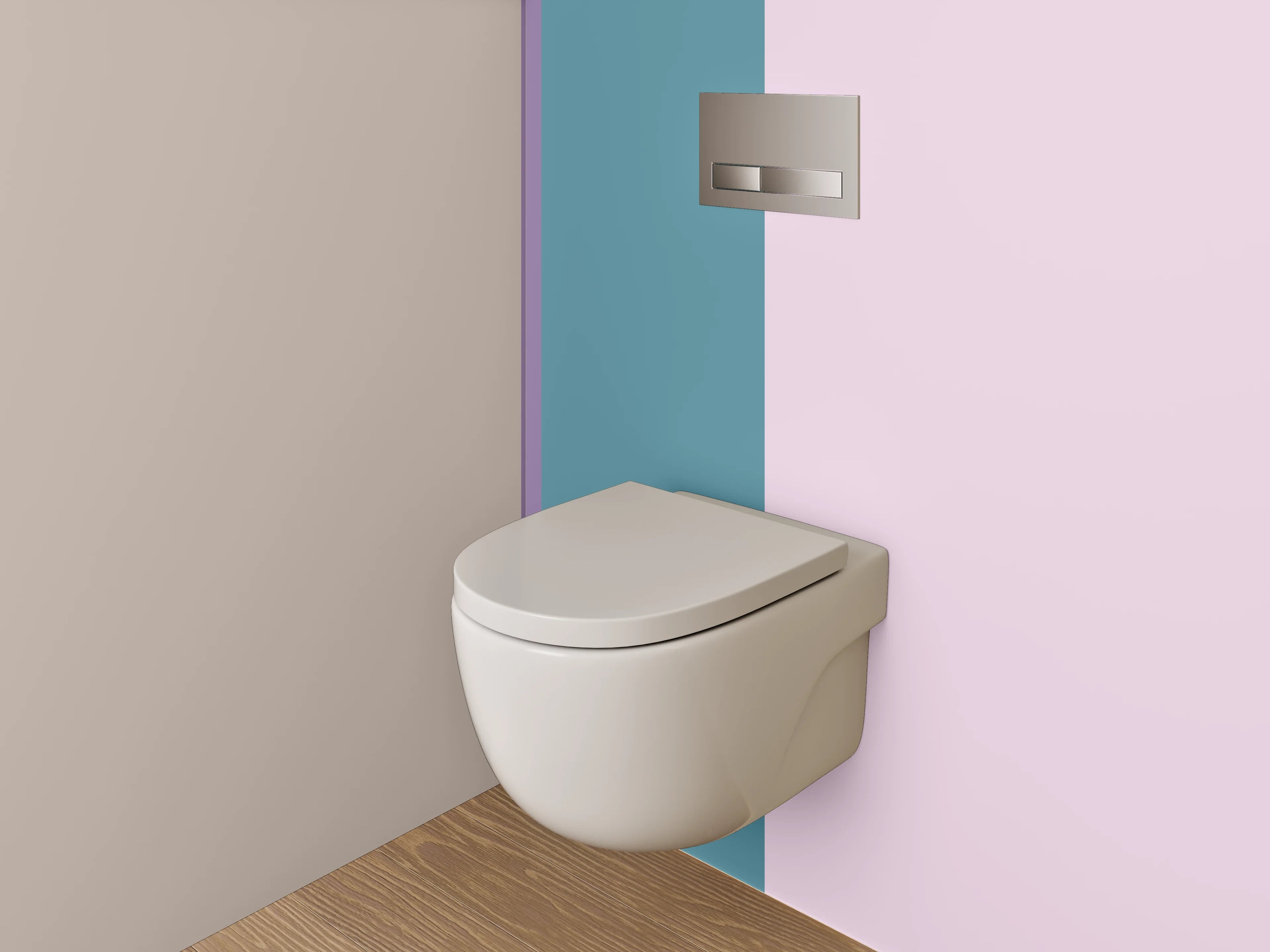 WC-Rückwand - Modernes Streifen-Design Pastellfarben