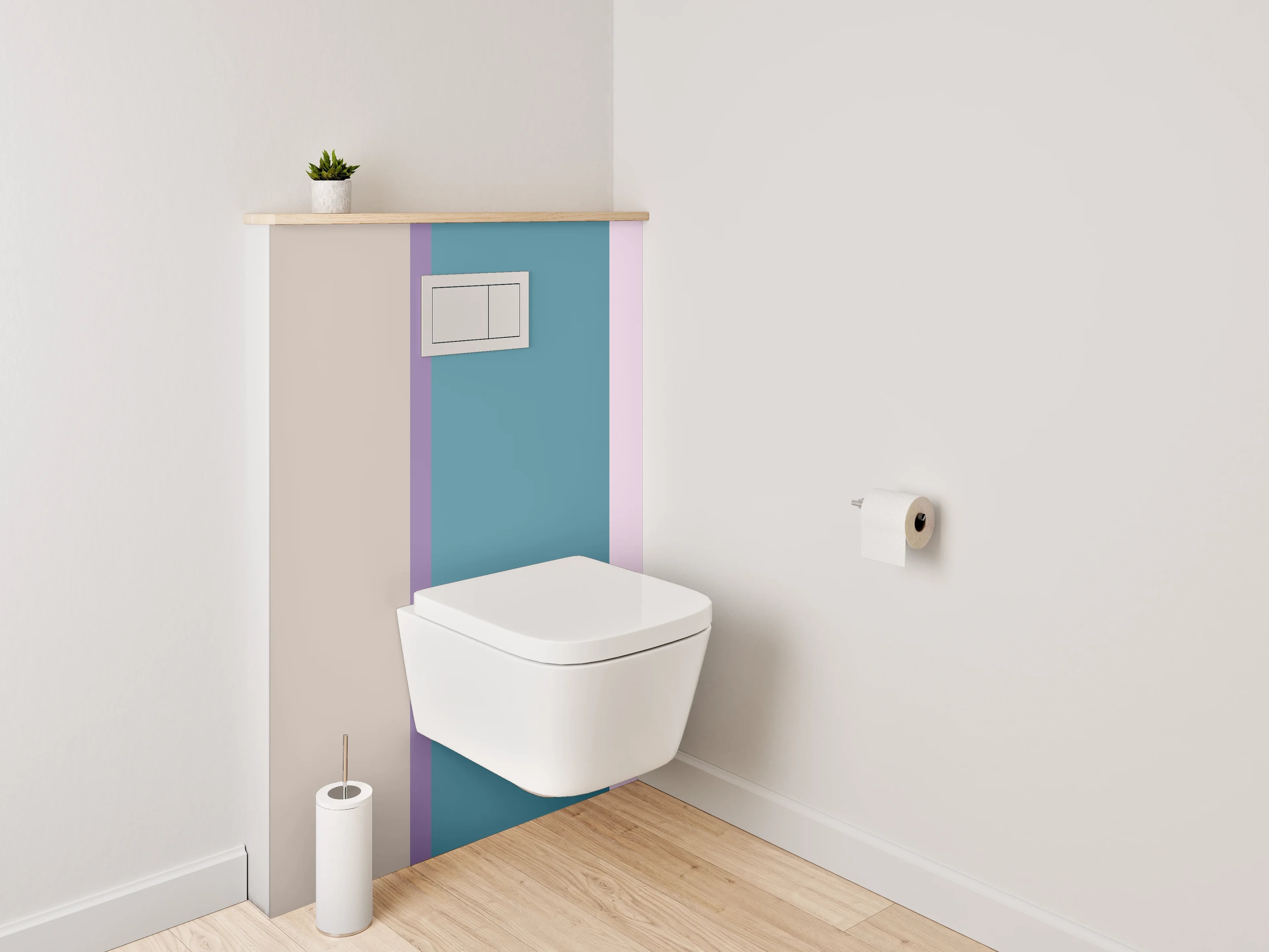 WC-Rückwand - Modernes Streifen-Design Pastellfarben