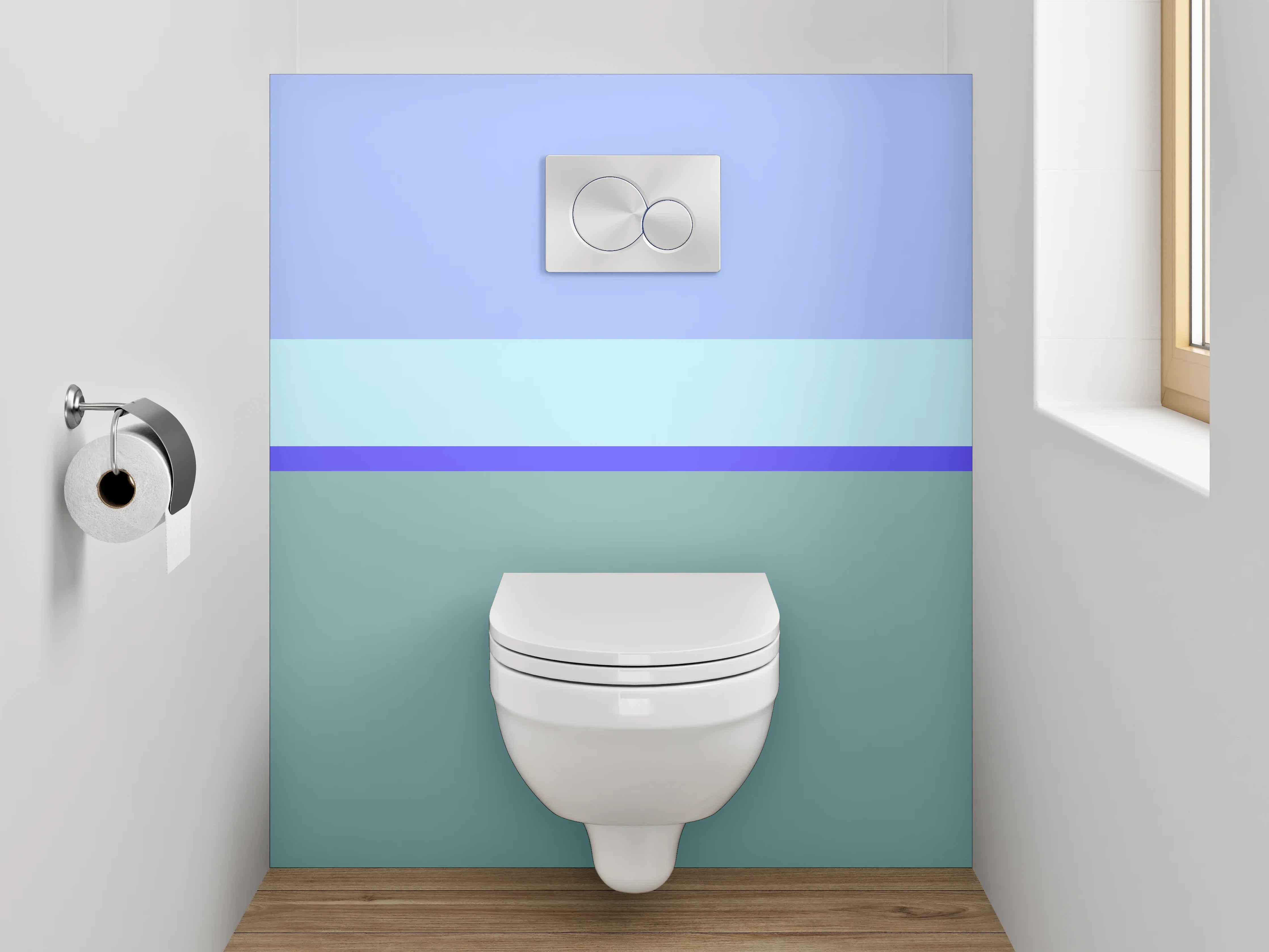 WC-Rückwand - Modernes Streifen-Meer Wandbild