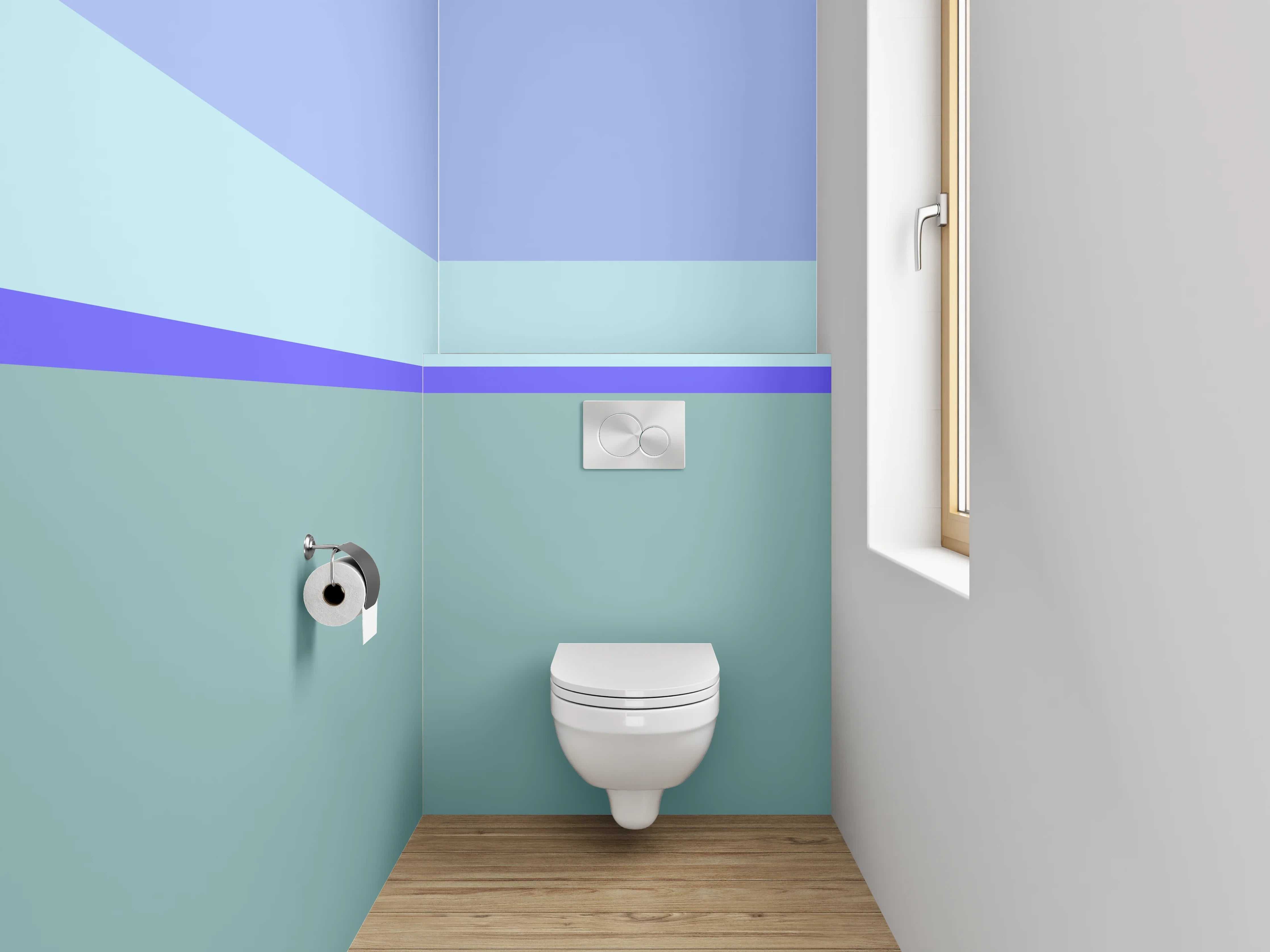 WC-Rückwand - Modernes Streifen-Meer Wandbild