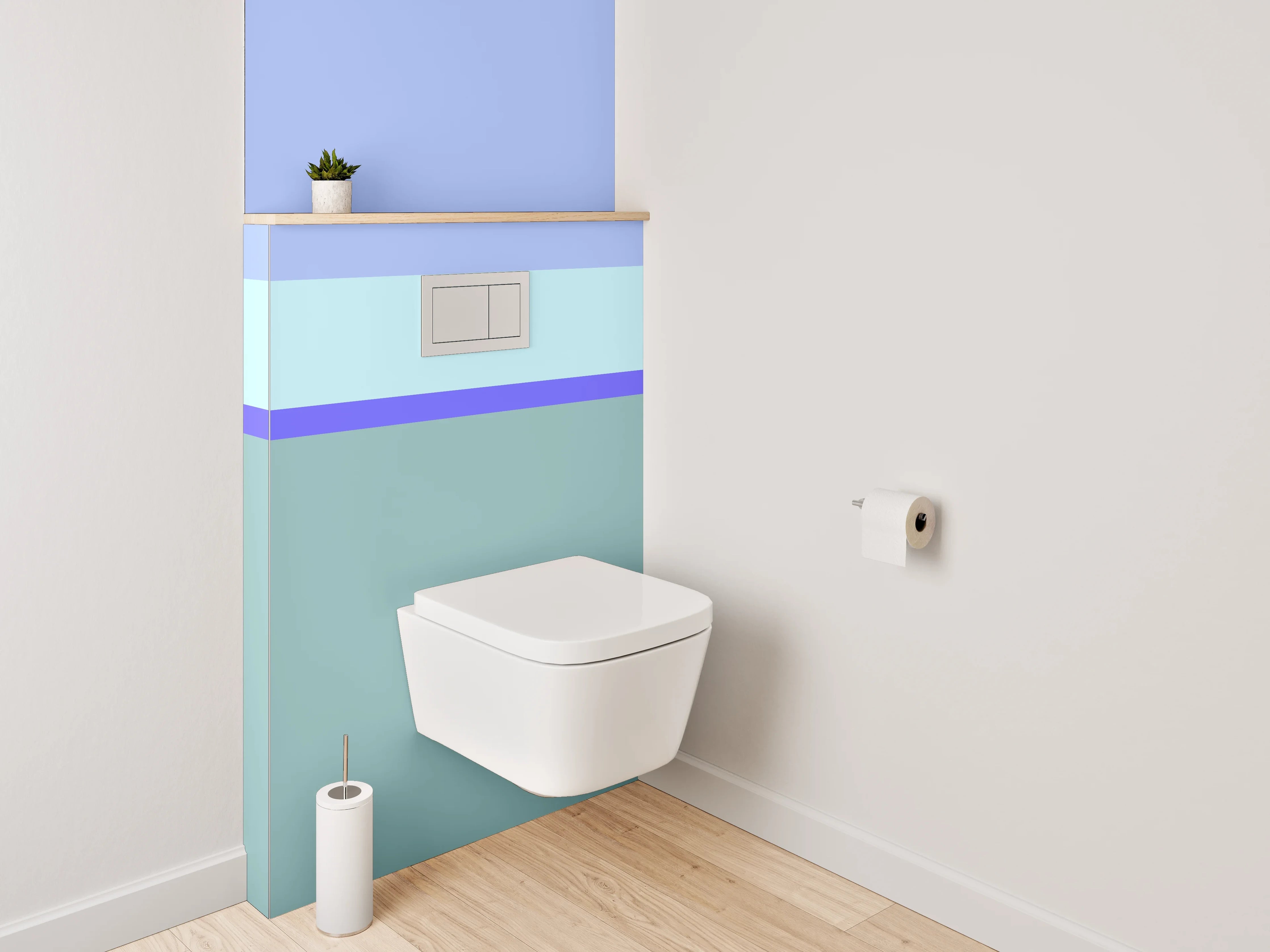 WC-Rückwand - Modernes Streifen-Meer Wandbild