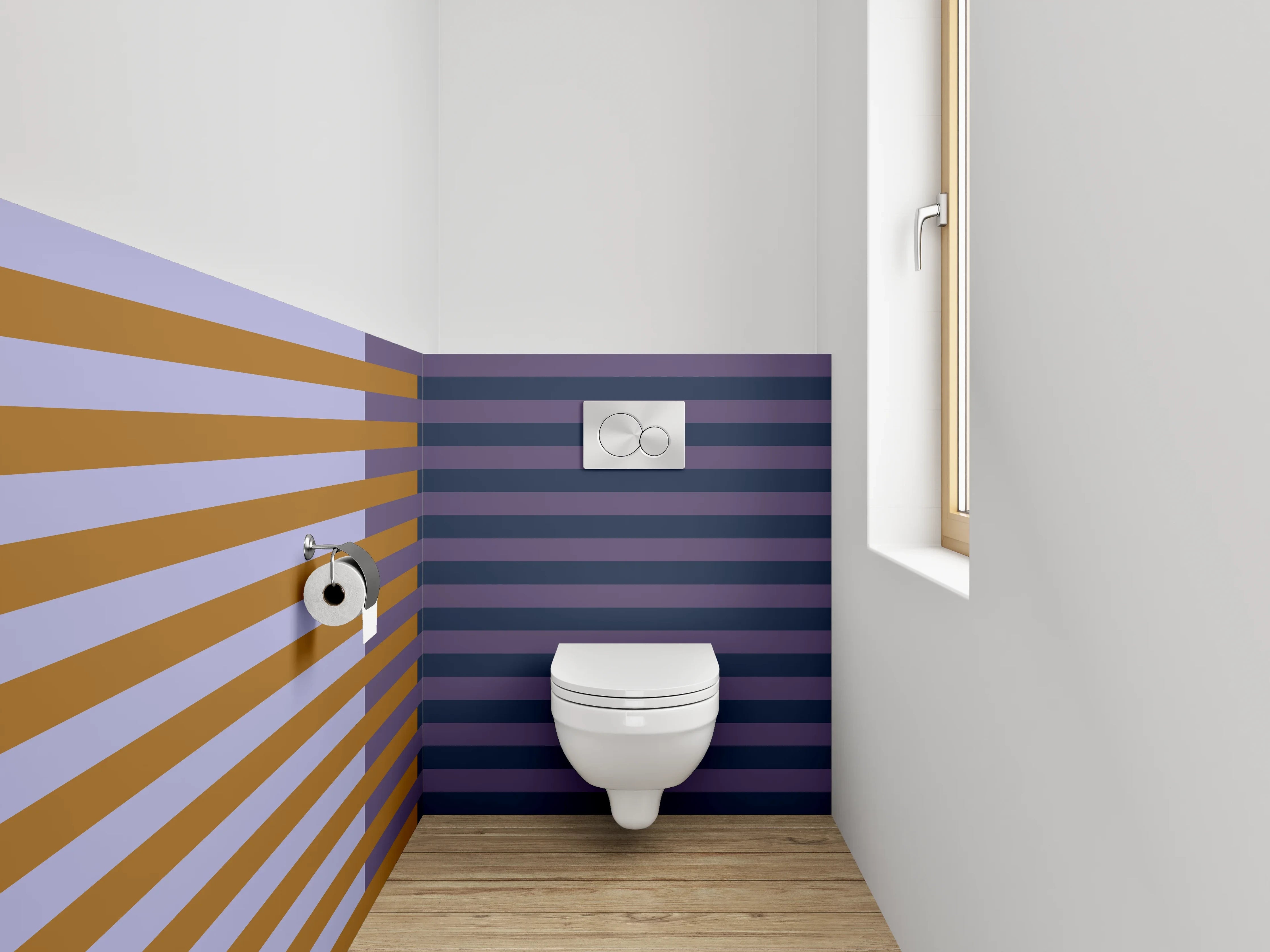 WC-Rückwand - Modernes Streifenmuster Retro-Look