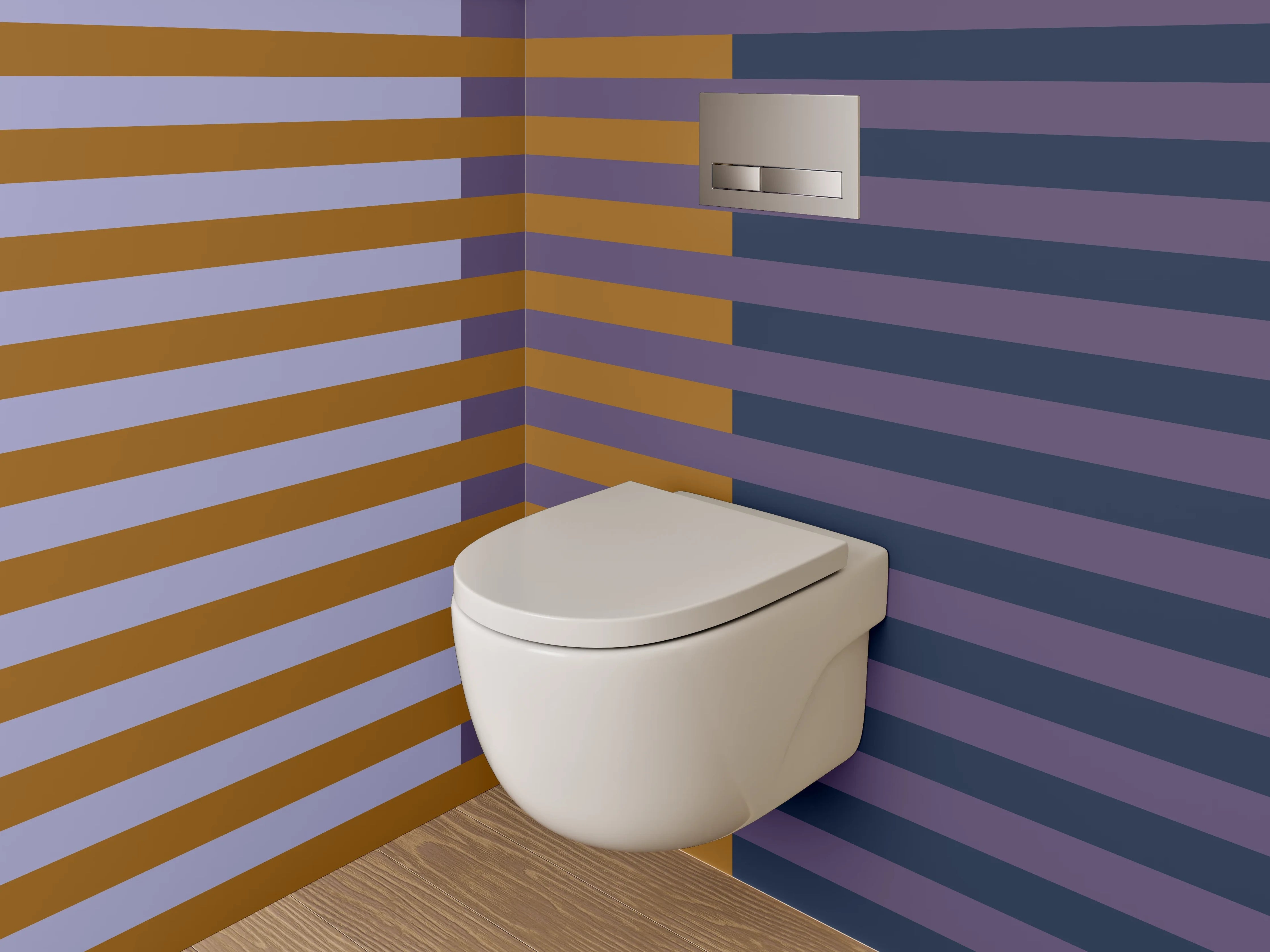 WC-Rückwand - Modernes Streifenmuster Retro-Look