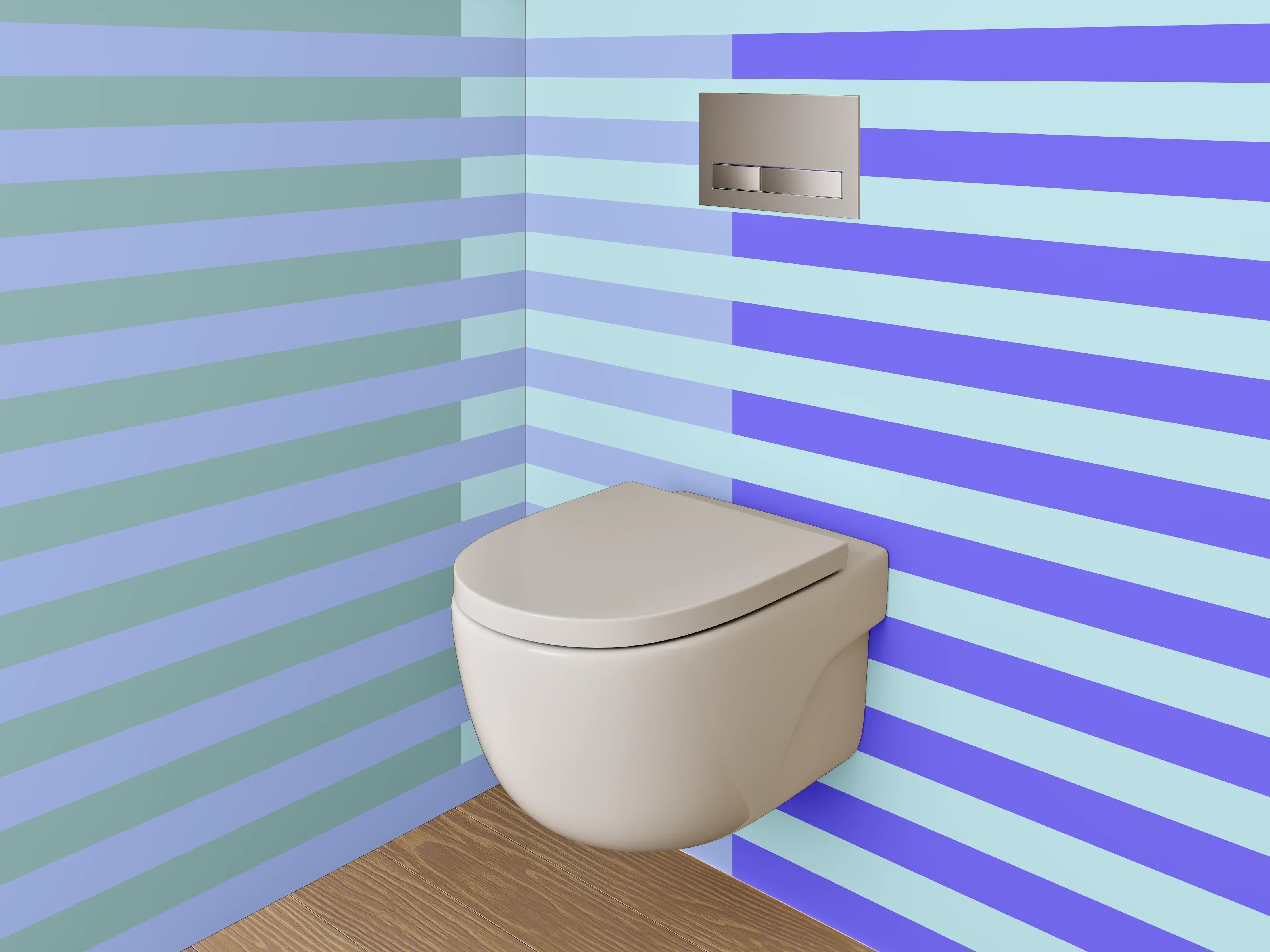 WC-Rückwand - Modernes Streifenmuster in Blau