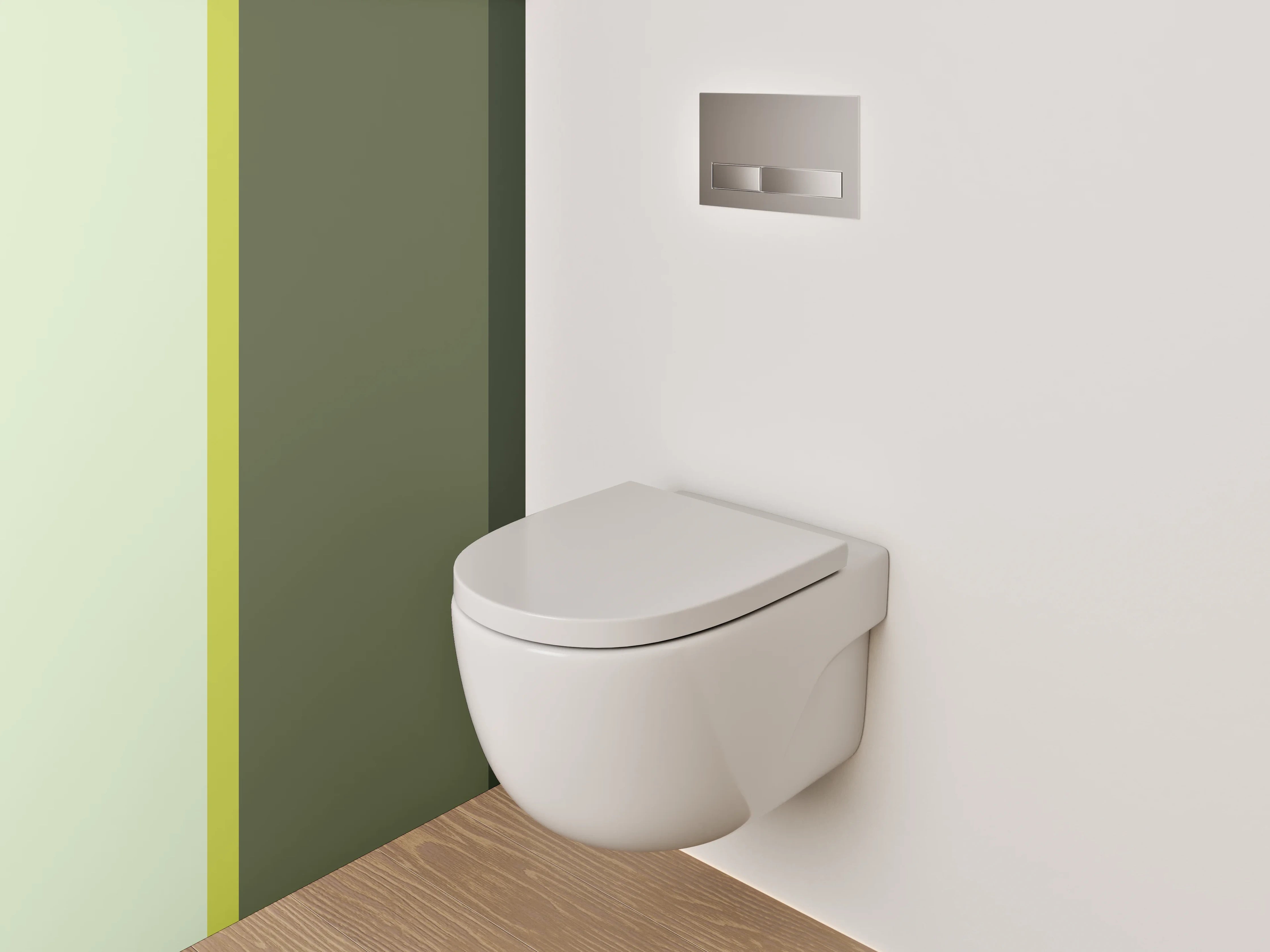 WC-Rückwand - Modernes Streifenmuster in Grüntönen