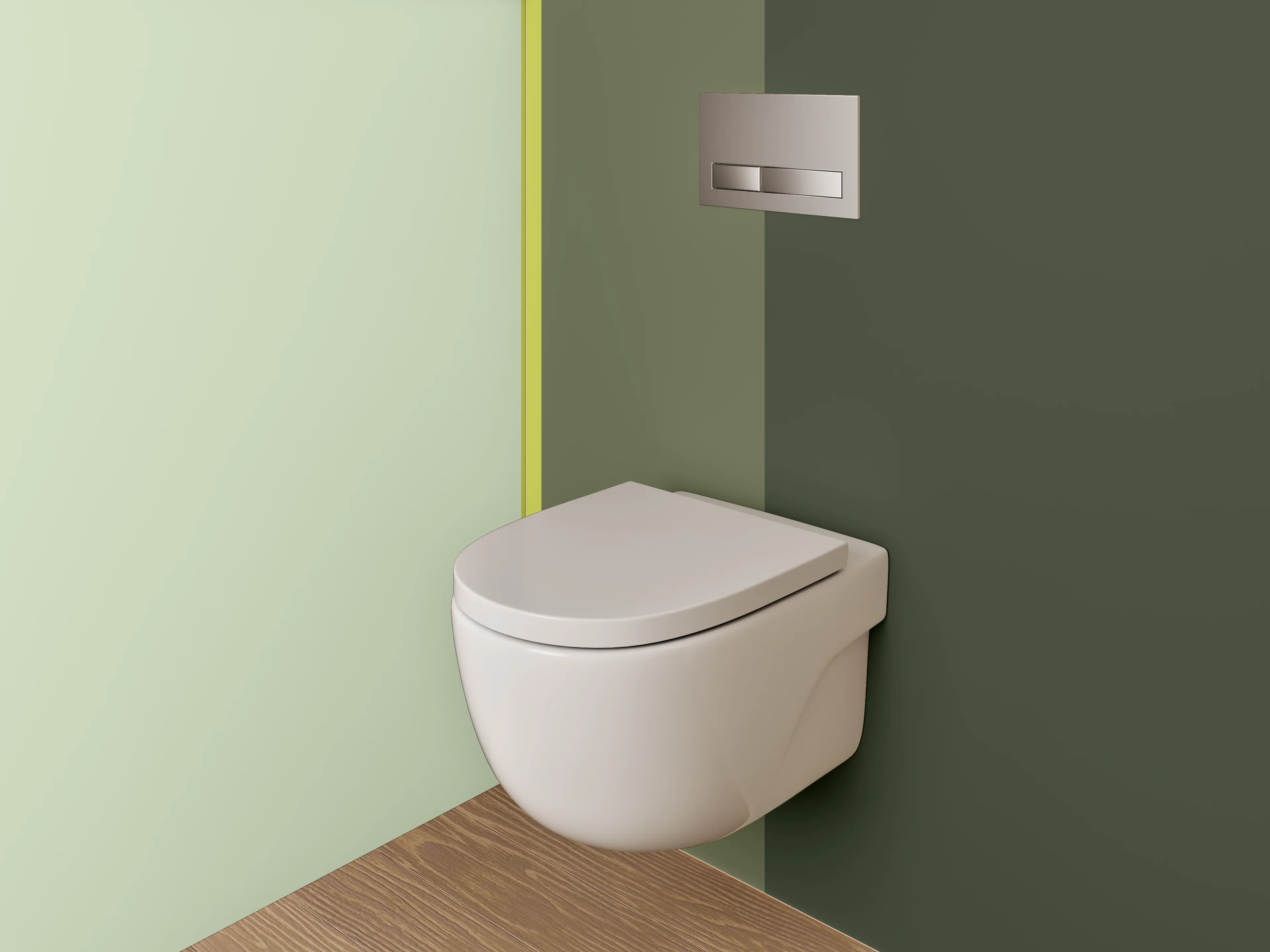 WC-Rückwand - Modernes Streifenmuster in Grüntönen