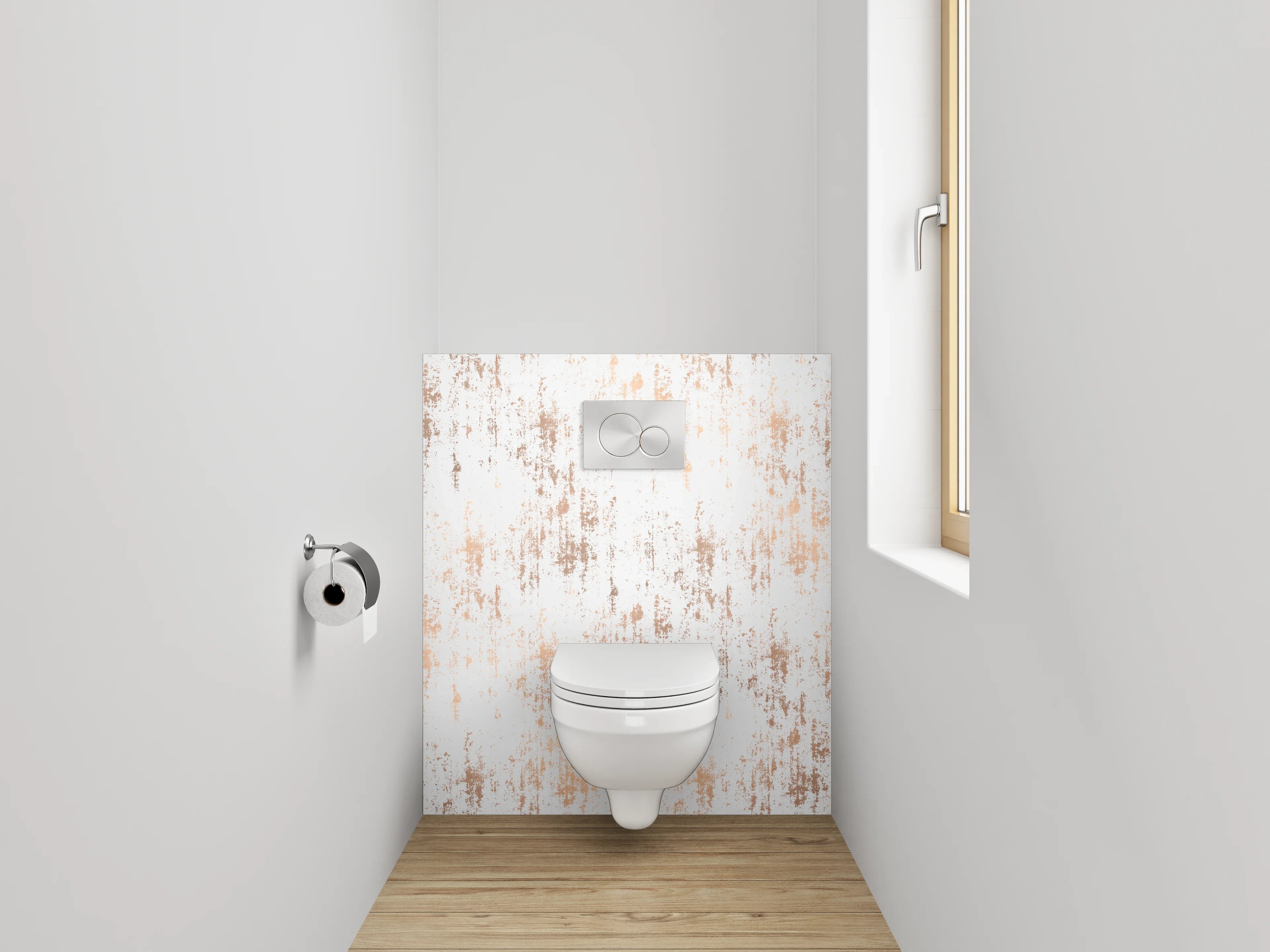 WC-Rückwand - Modernes Vintage Muster Weiß Braun