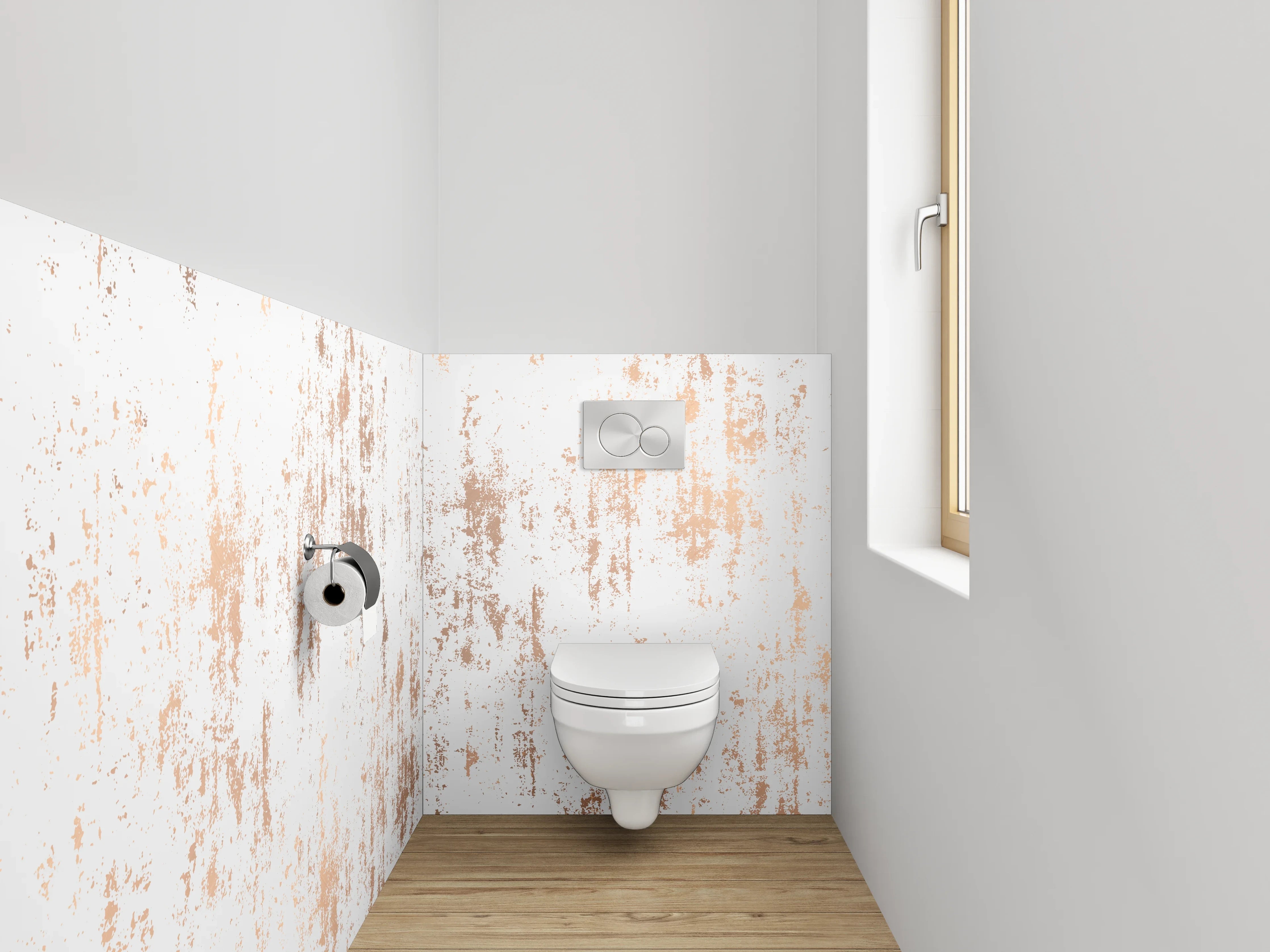 WC-Rückwand - Modernes Vintage Muster Weiß Braun