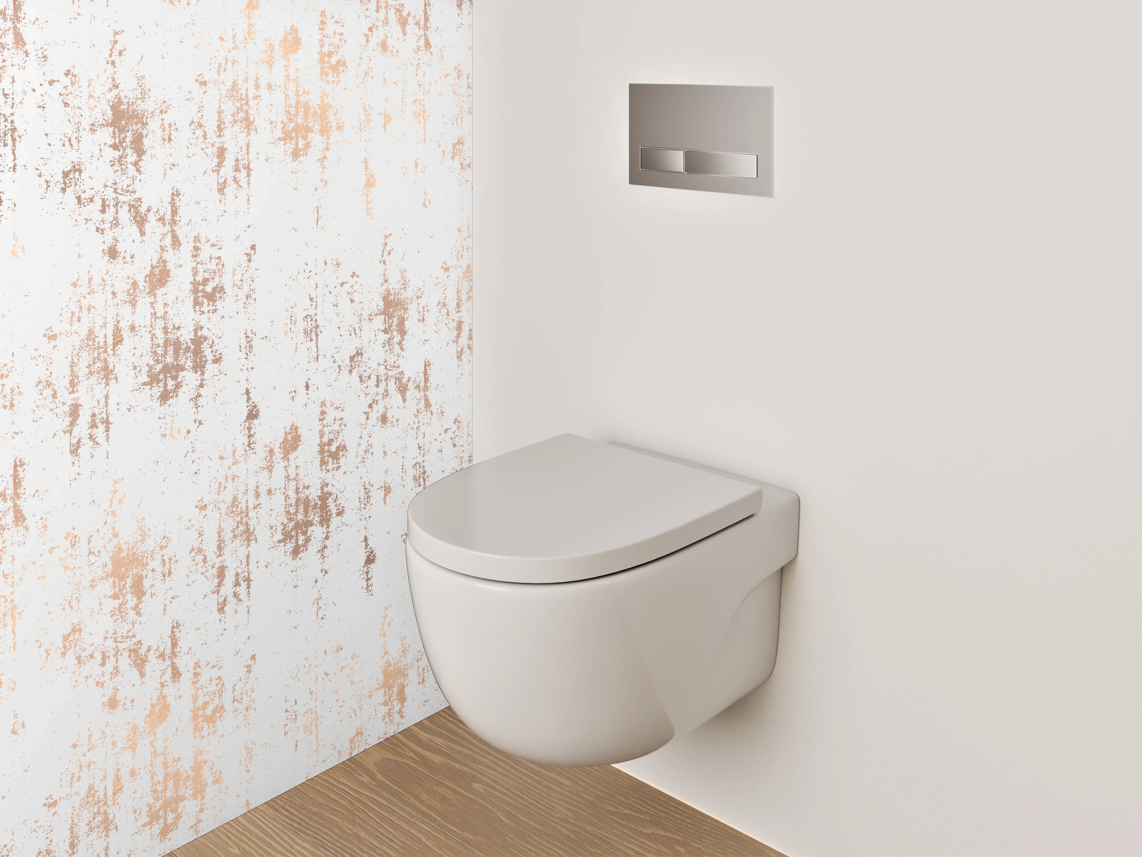 WC-Rückwand - Modernes Vintage Muster Weiß Braun