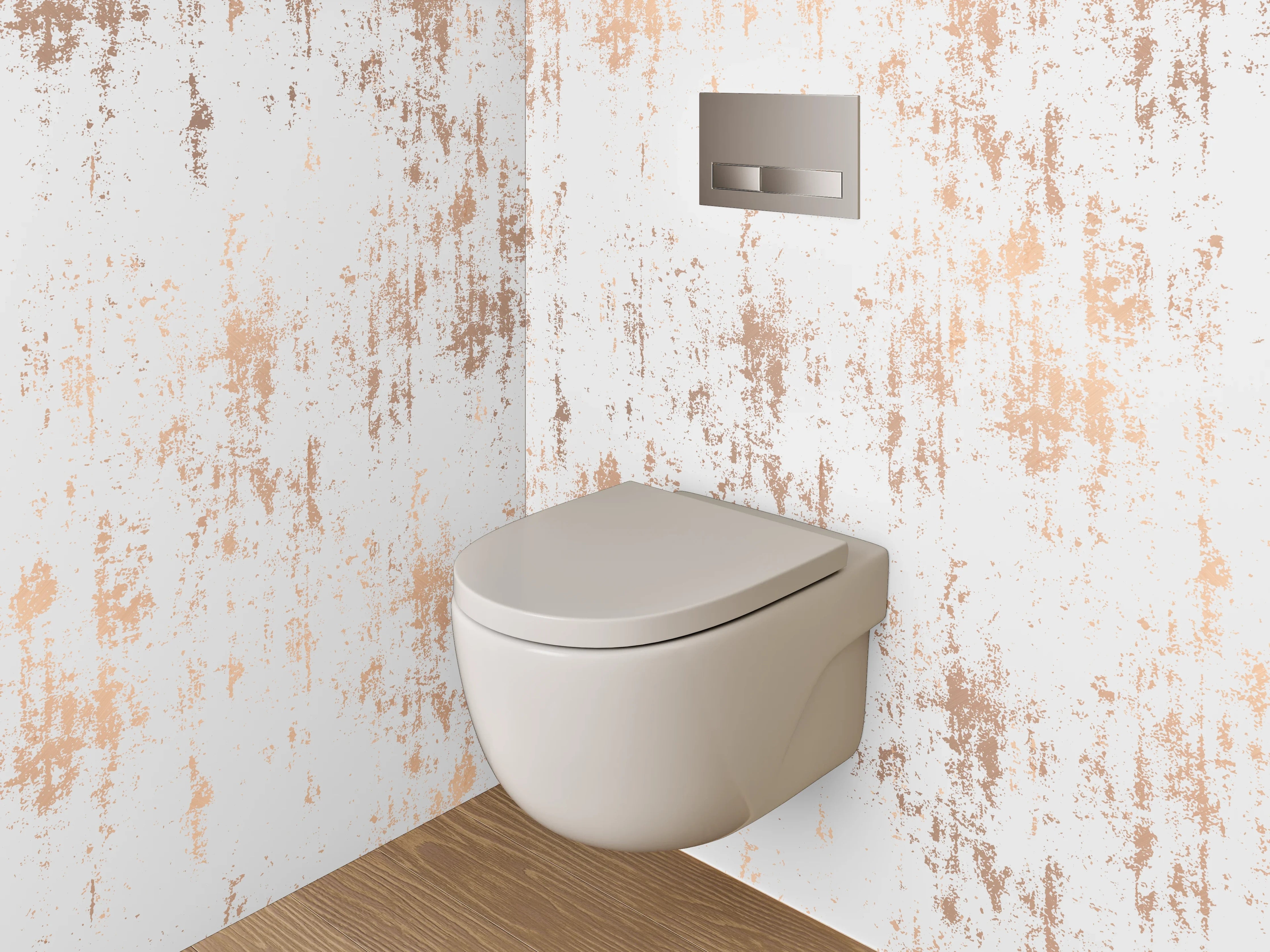 WC-Rückwand - Modernes Vintage Muster Weiß Braun