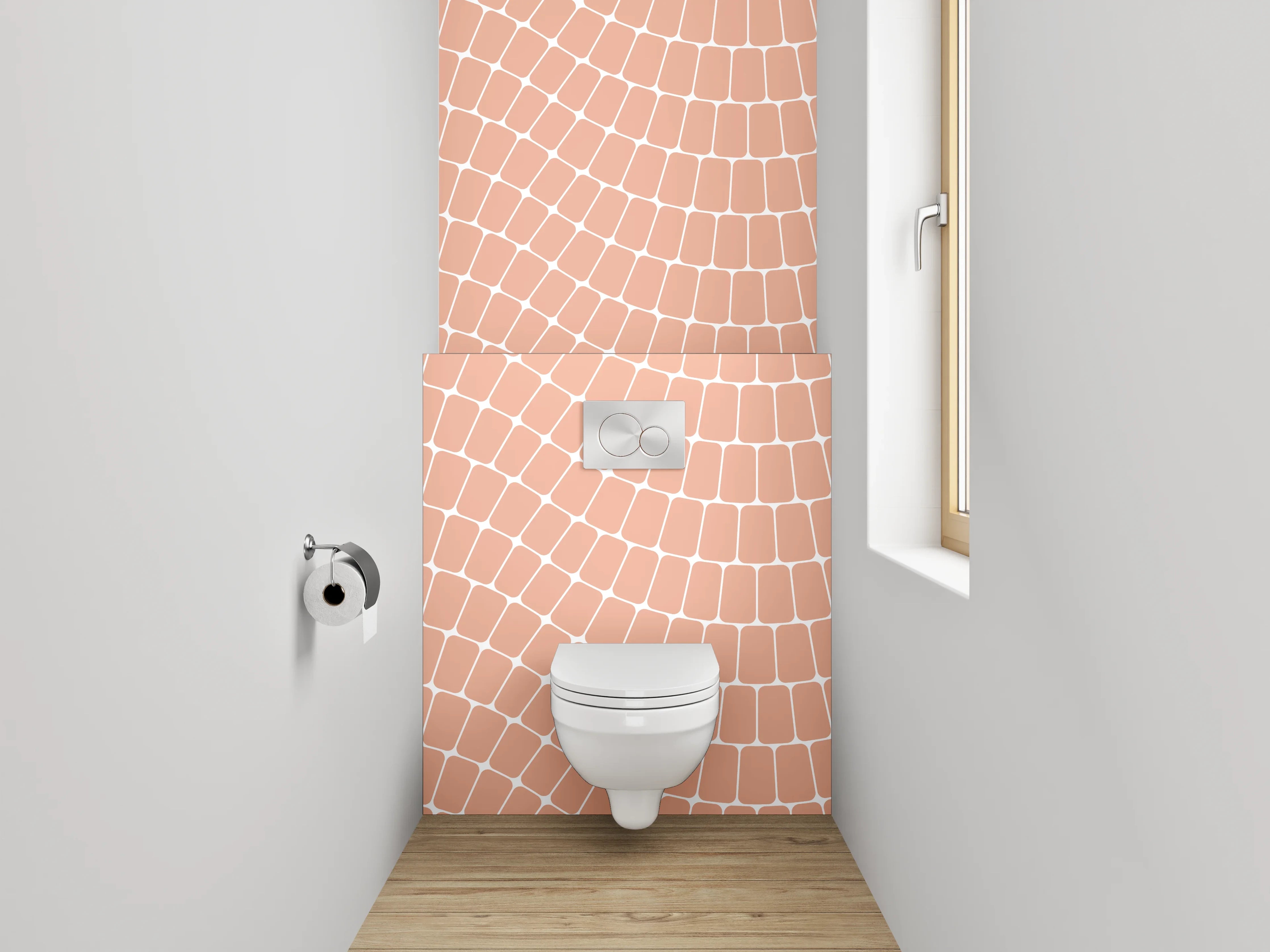 WC-Rückwand - Modernes Wellenmuster Fliesenrosa