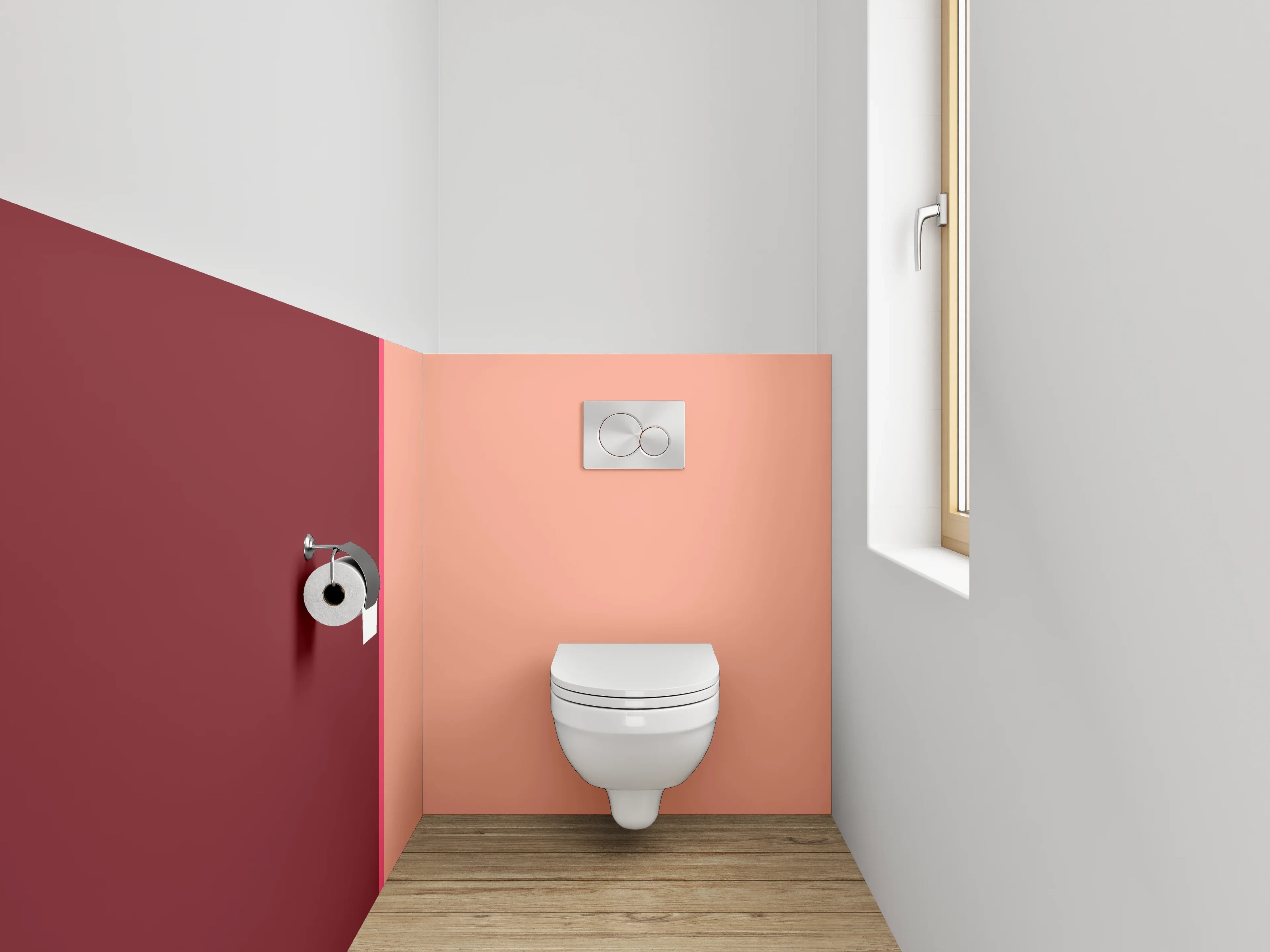 WC-Rückwand - Modernes Zweifarbendesign Braun Beige