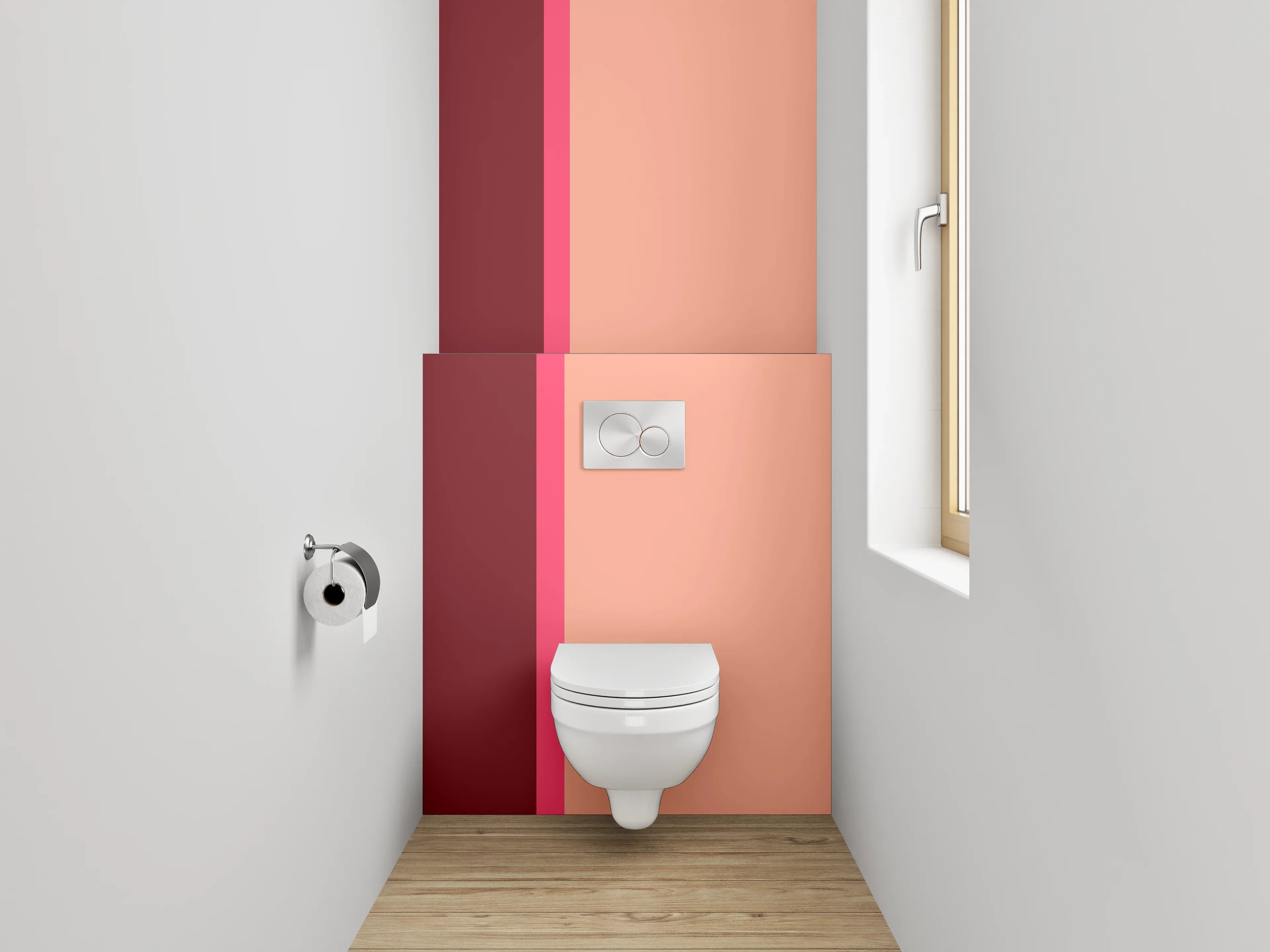 WC-Rückwand - Modernes Zweifarbendesign Braun Beige