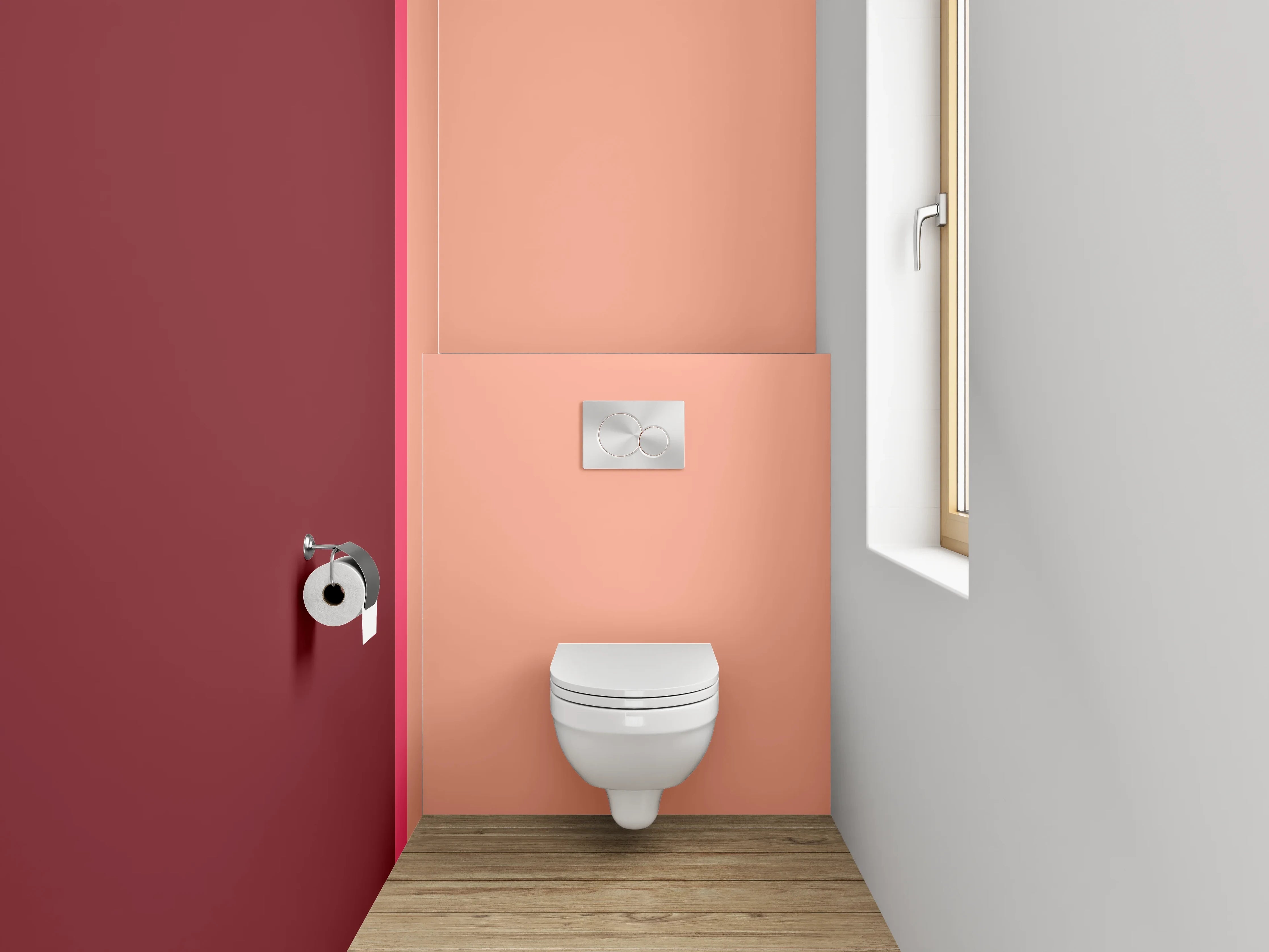 WC-Rückwand - Modernes Zweifarbendesign Braun Beige