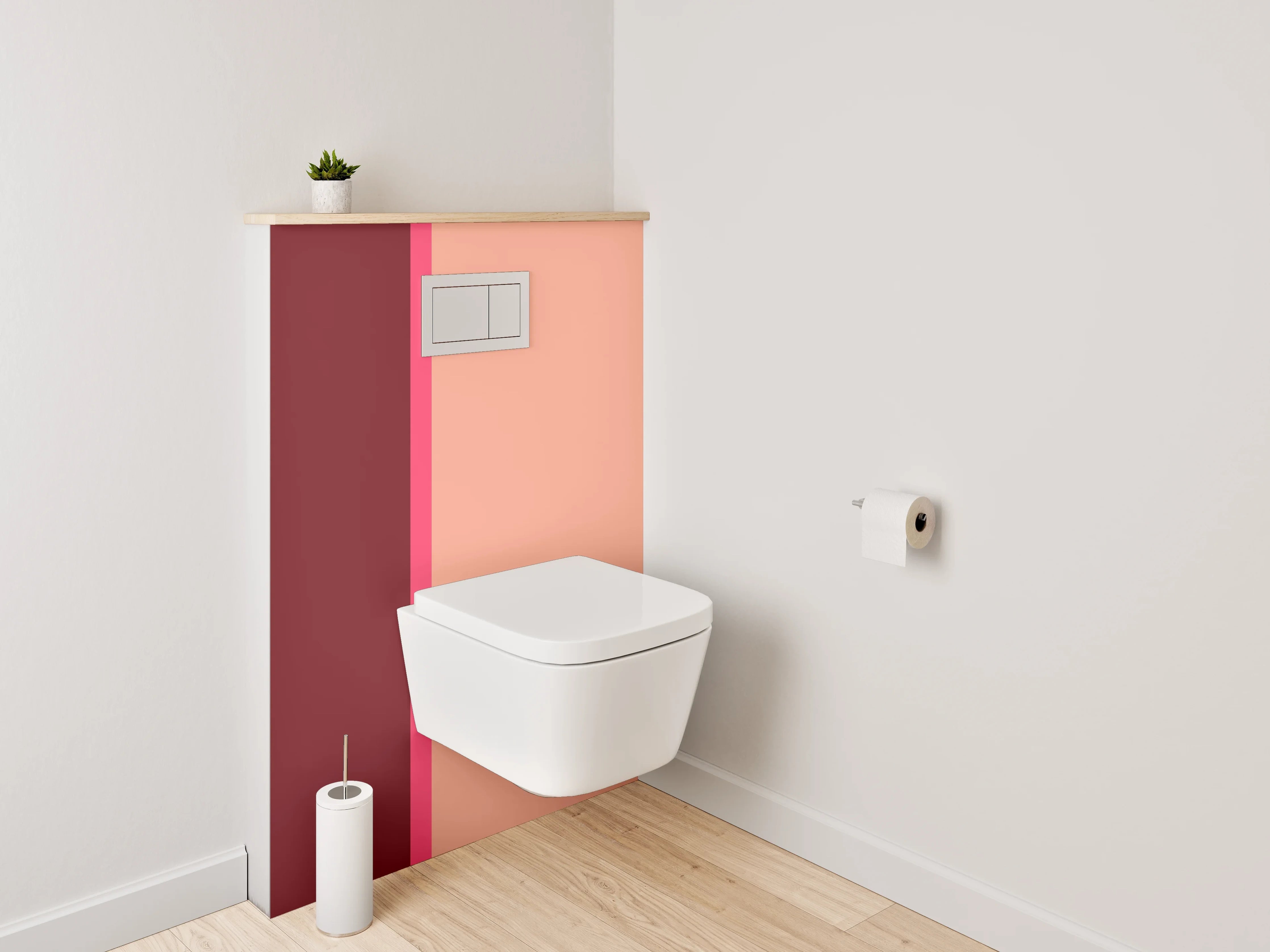 WC-Rückwand - Modernes Zweifarbendesign Braun Beige